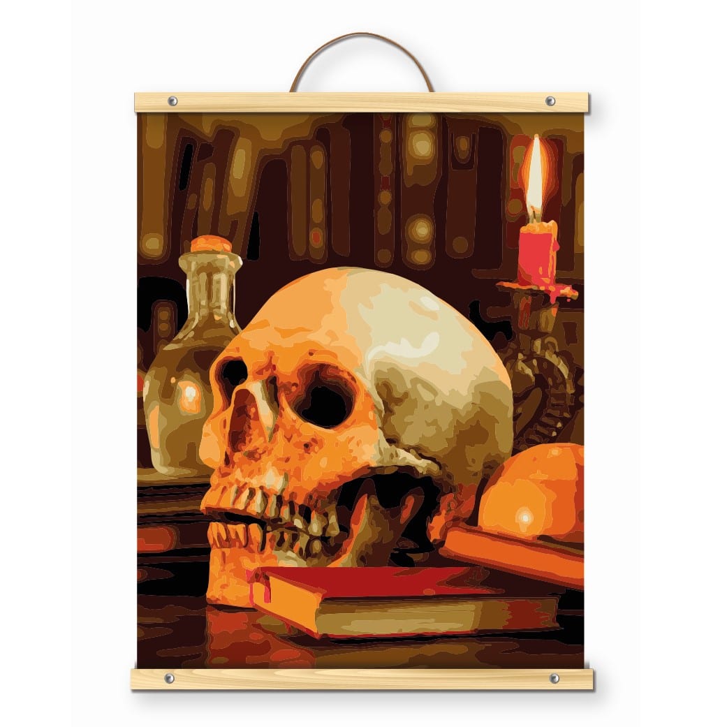 16" x 20" Skull Library Paint-by-Number Kit with Wood Display Hanger by Artist's Loft®