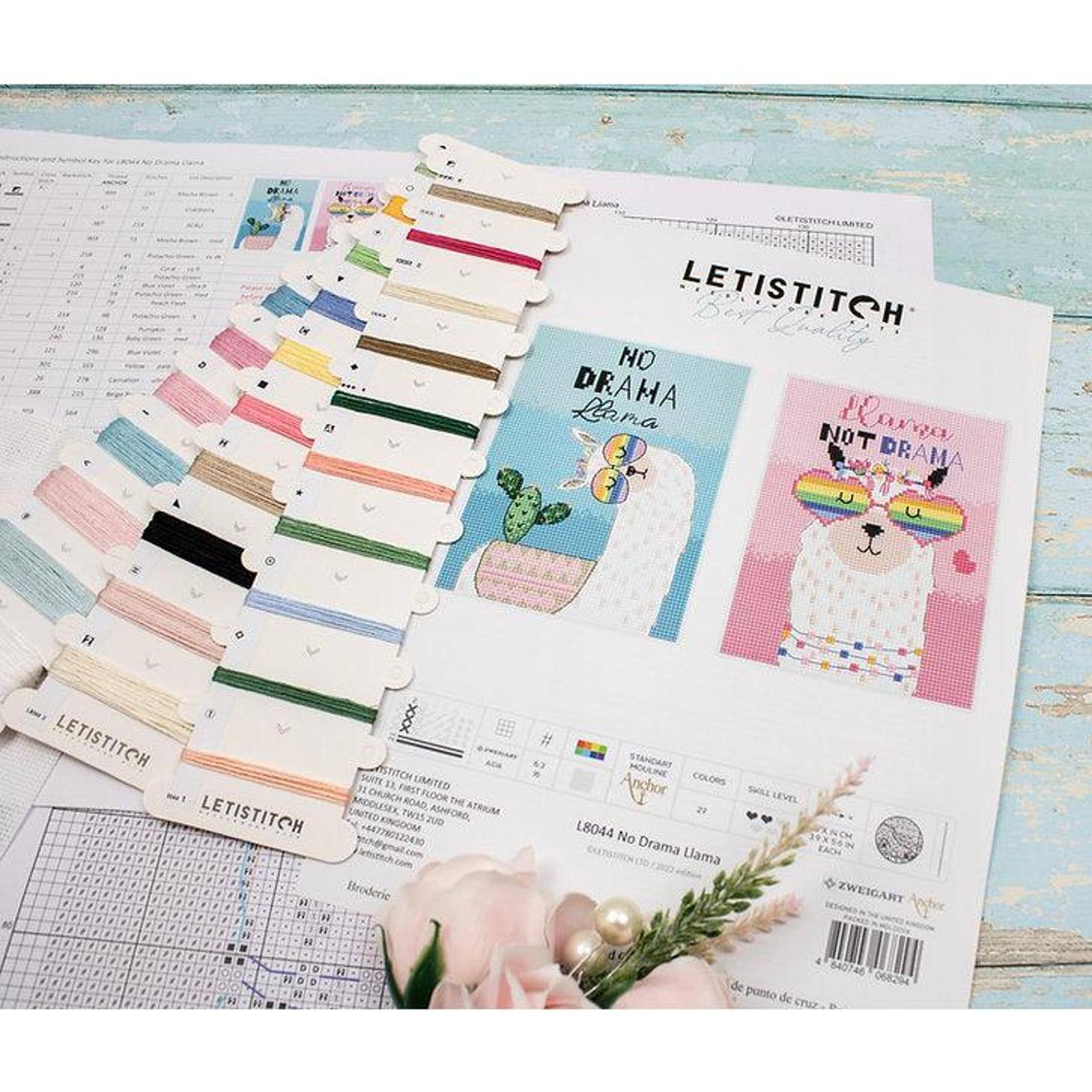 Letistitch No drama Llama Counted Cross Stitch Kit