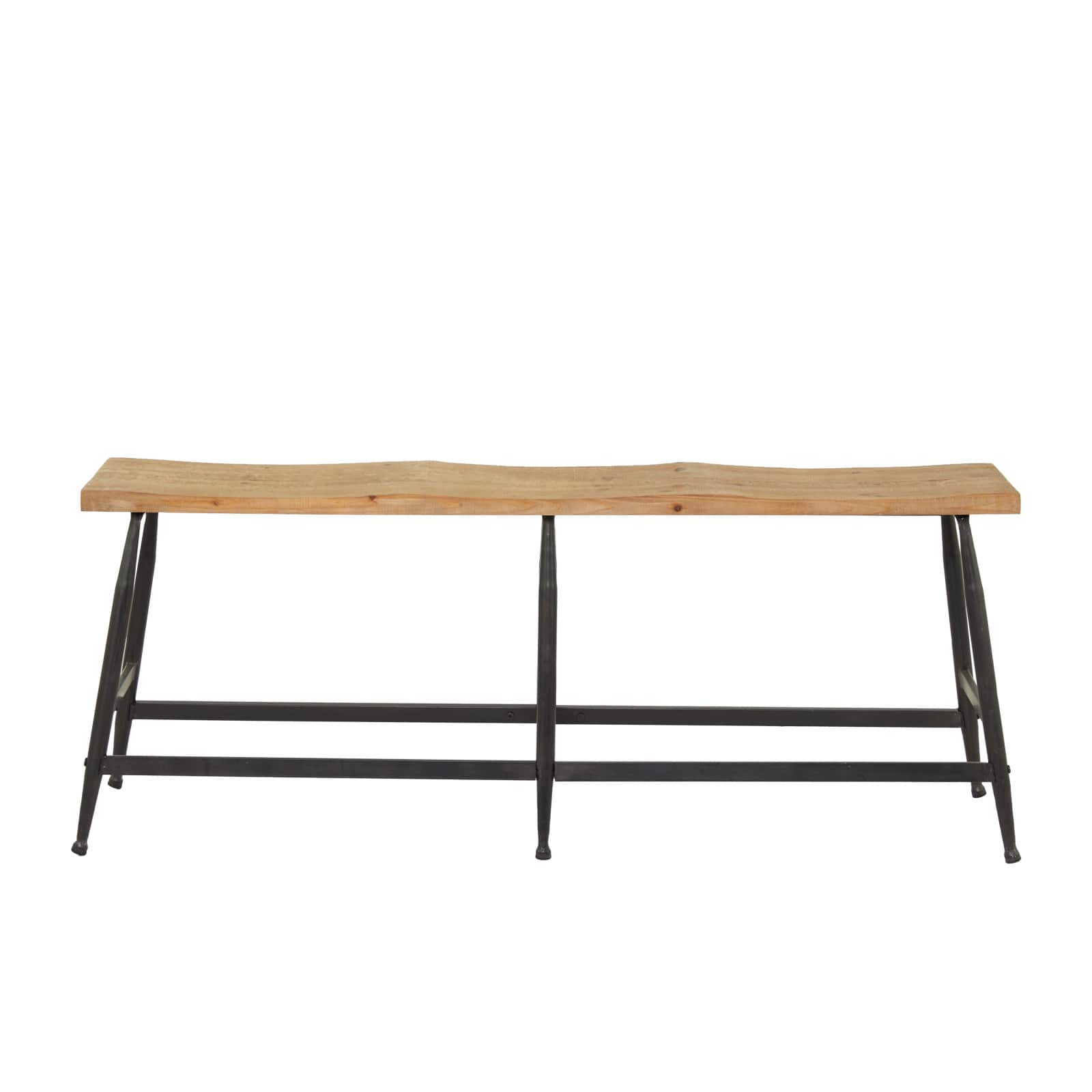 Brown Metal Industrial Bench 19" x 48" x 13"