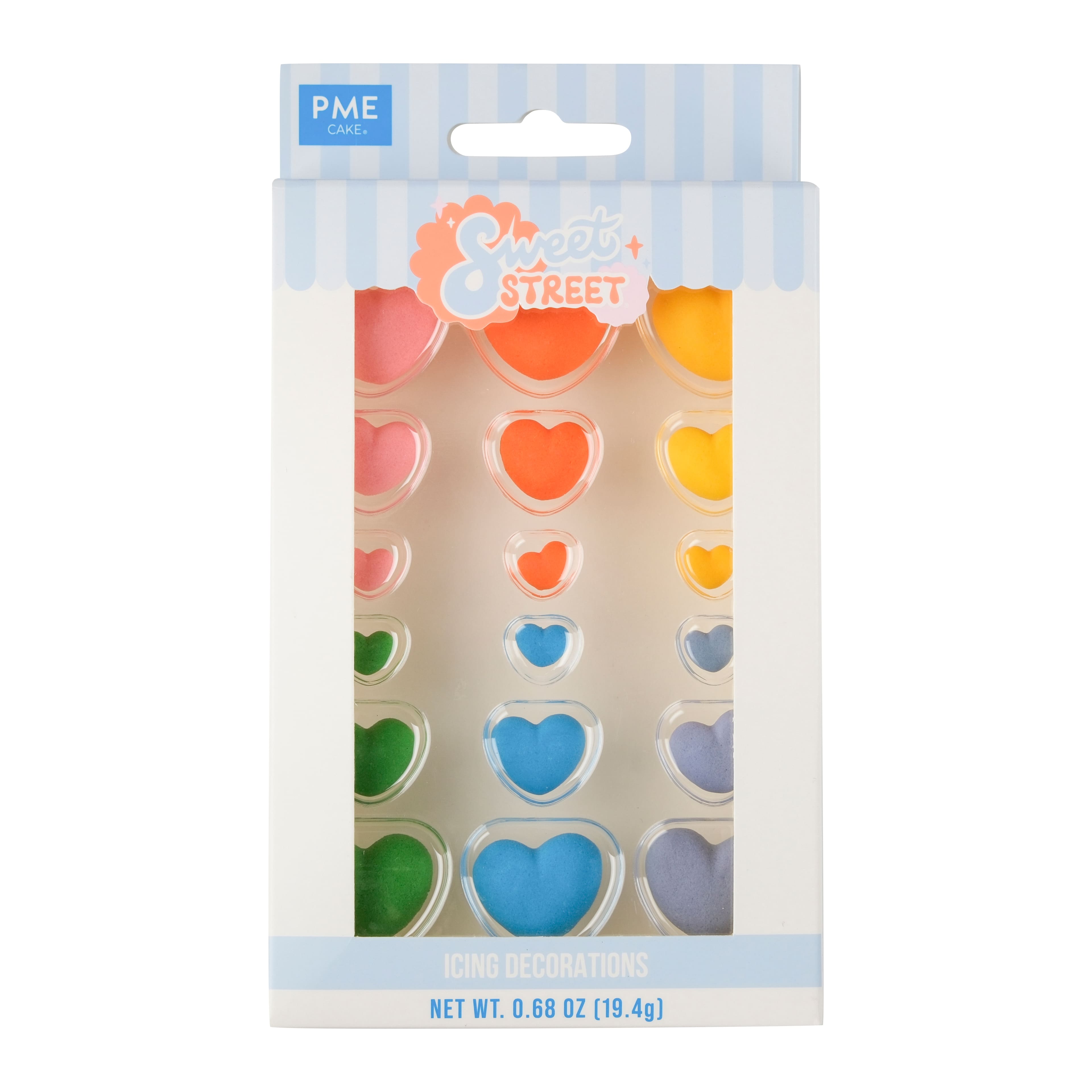 PME Cake Sweet Street&#xAE; Rainbow Hearts Icing Decorations