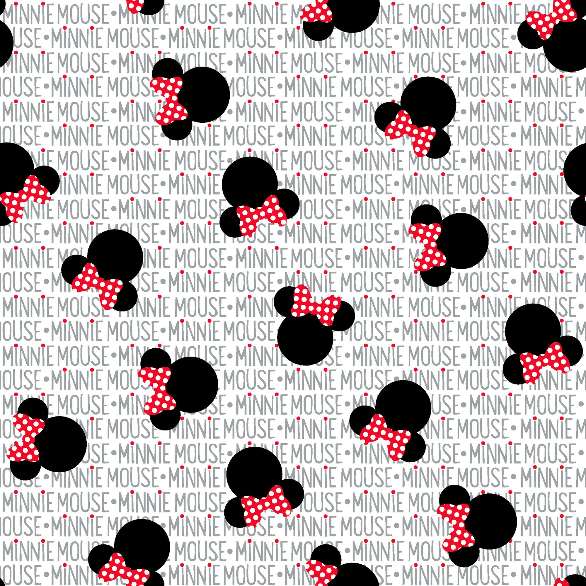 Springs Creative Disney® Minnie Mouse Heads on White Cotton Fabric