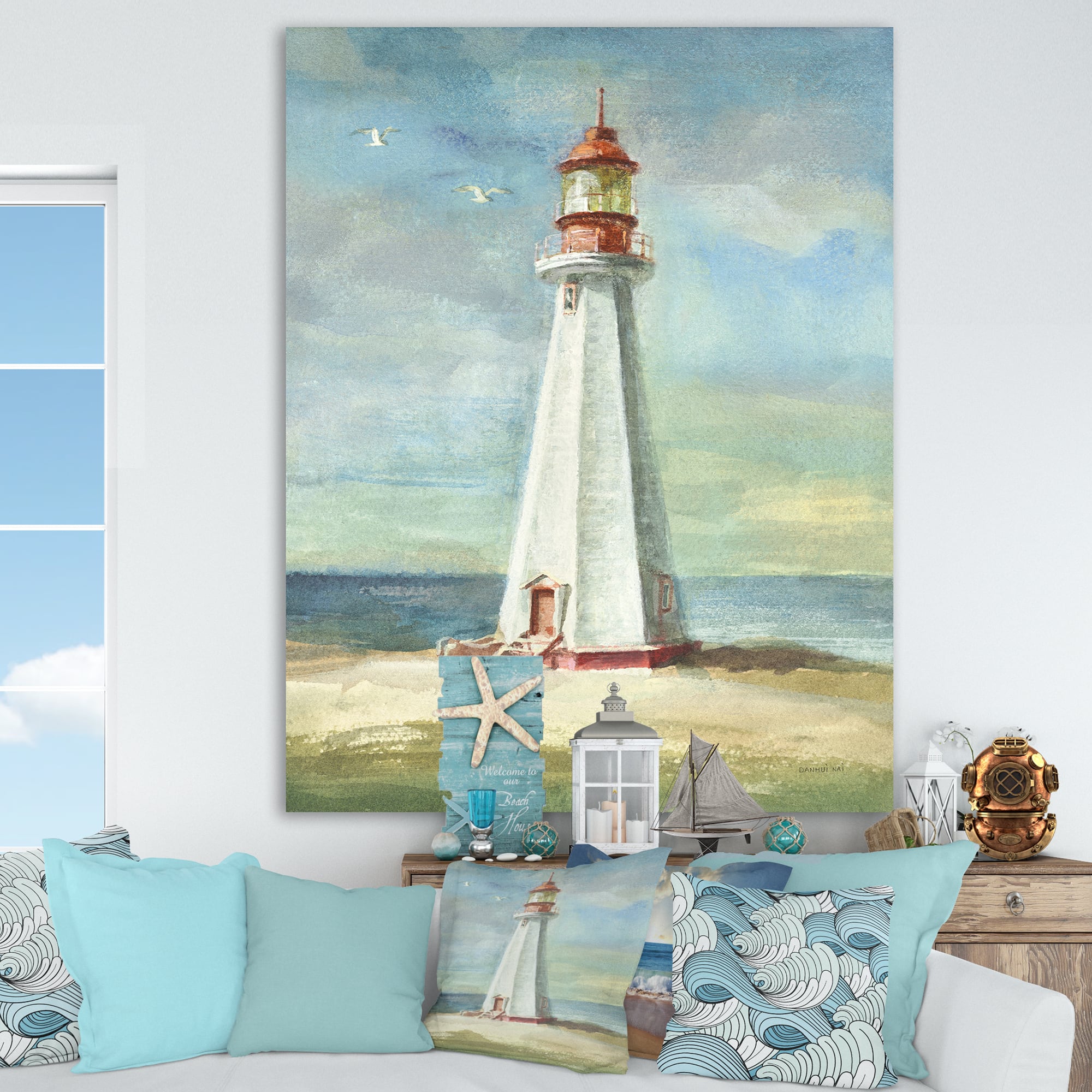 Designart - Nautical Lighthouse III - Nautical & Beach Canvas Art