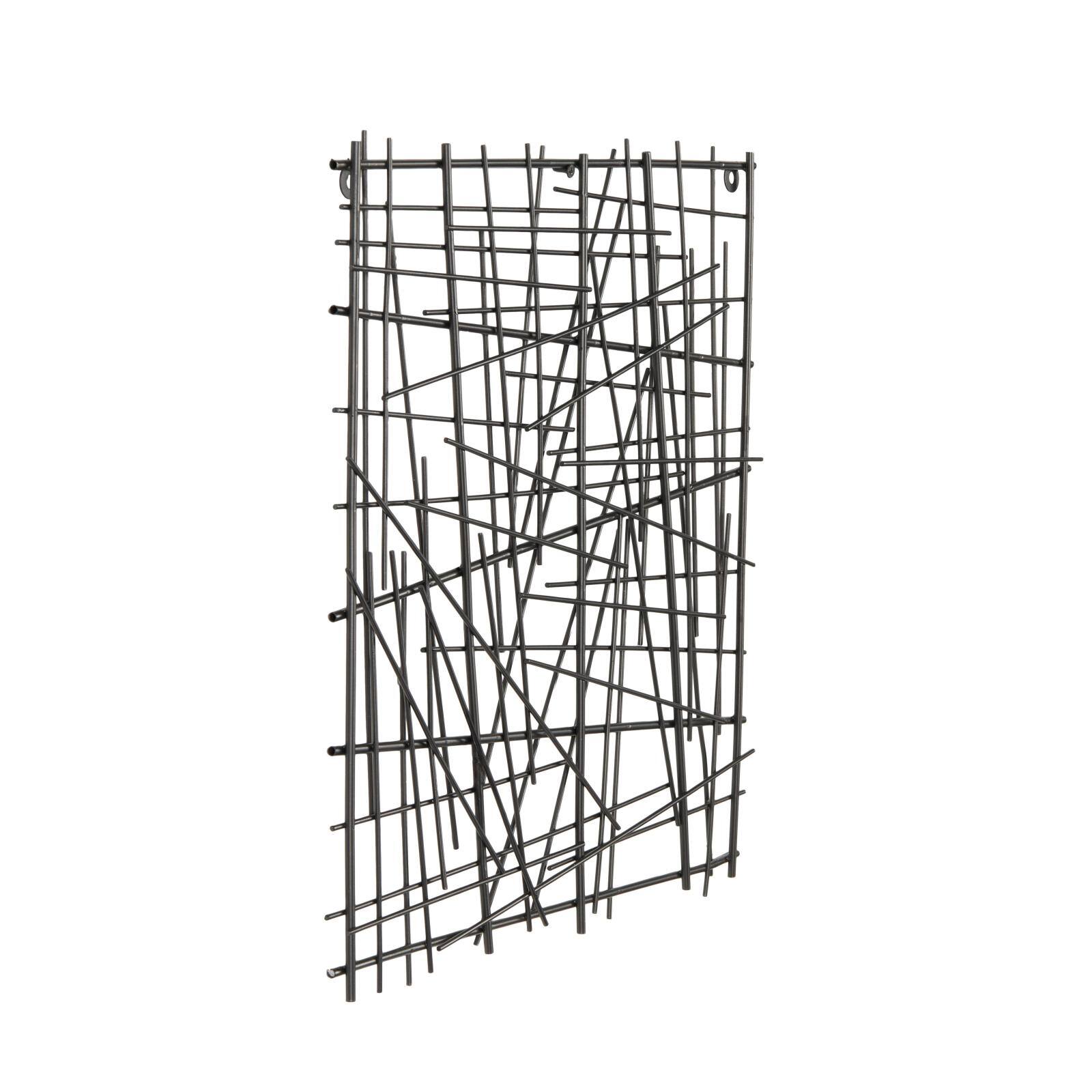 20" X 20" Black Metal Abstract Overlapping Sticks Home Wall Décor