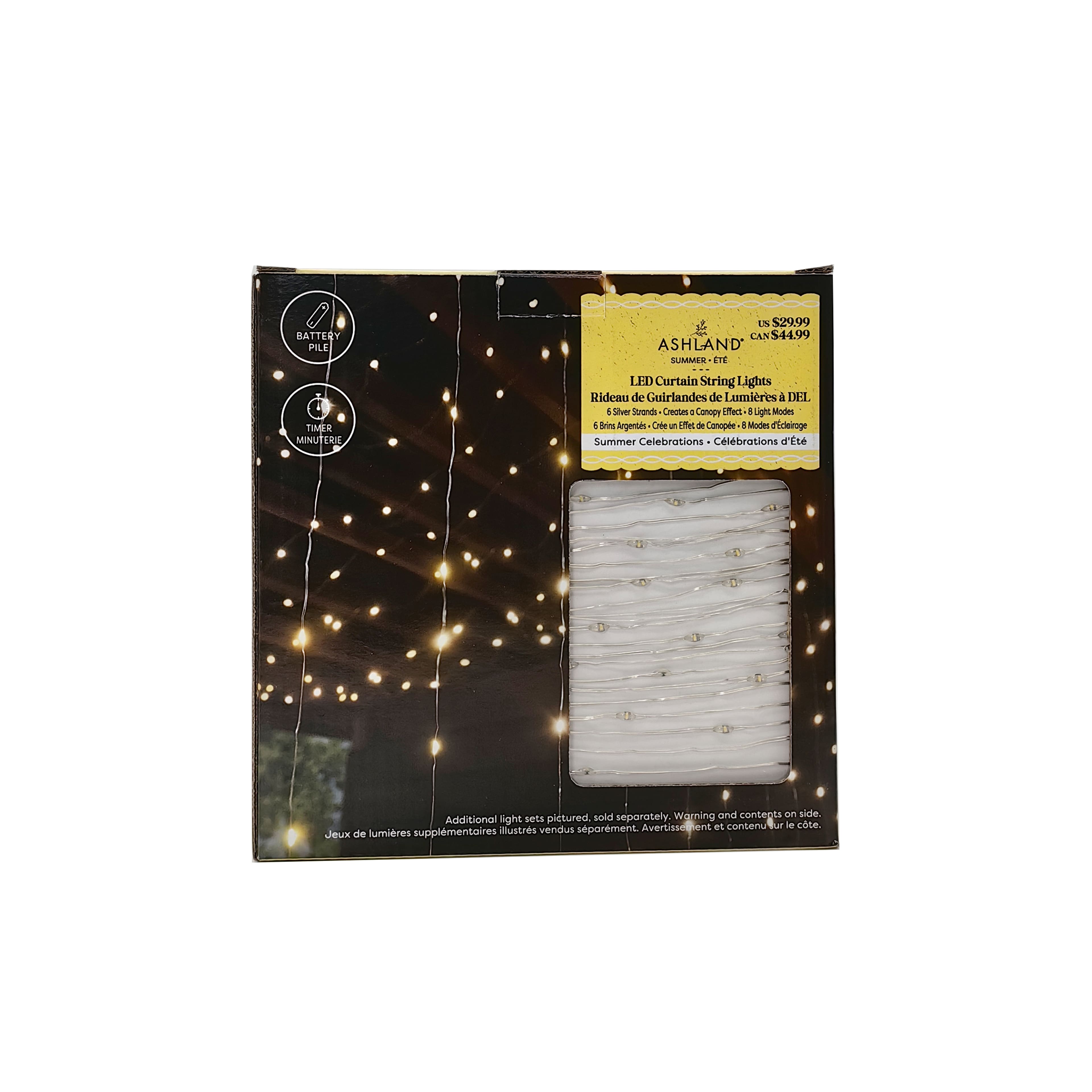 276ct. Warm White LED Curtain String Lights with Silver Strands by Ashland&#xAE;