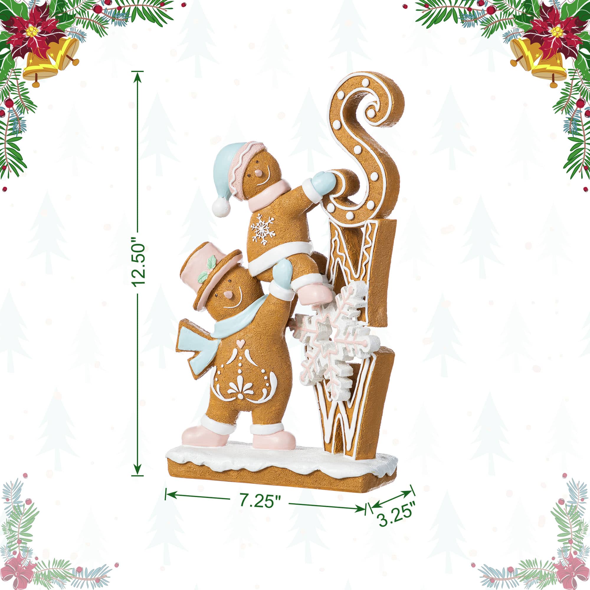 Glitzhome&#xAE; 12.5&#x22; Resin Christmas Gingerbread Table Decor