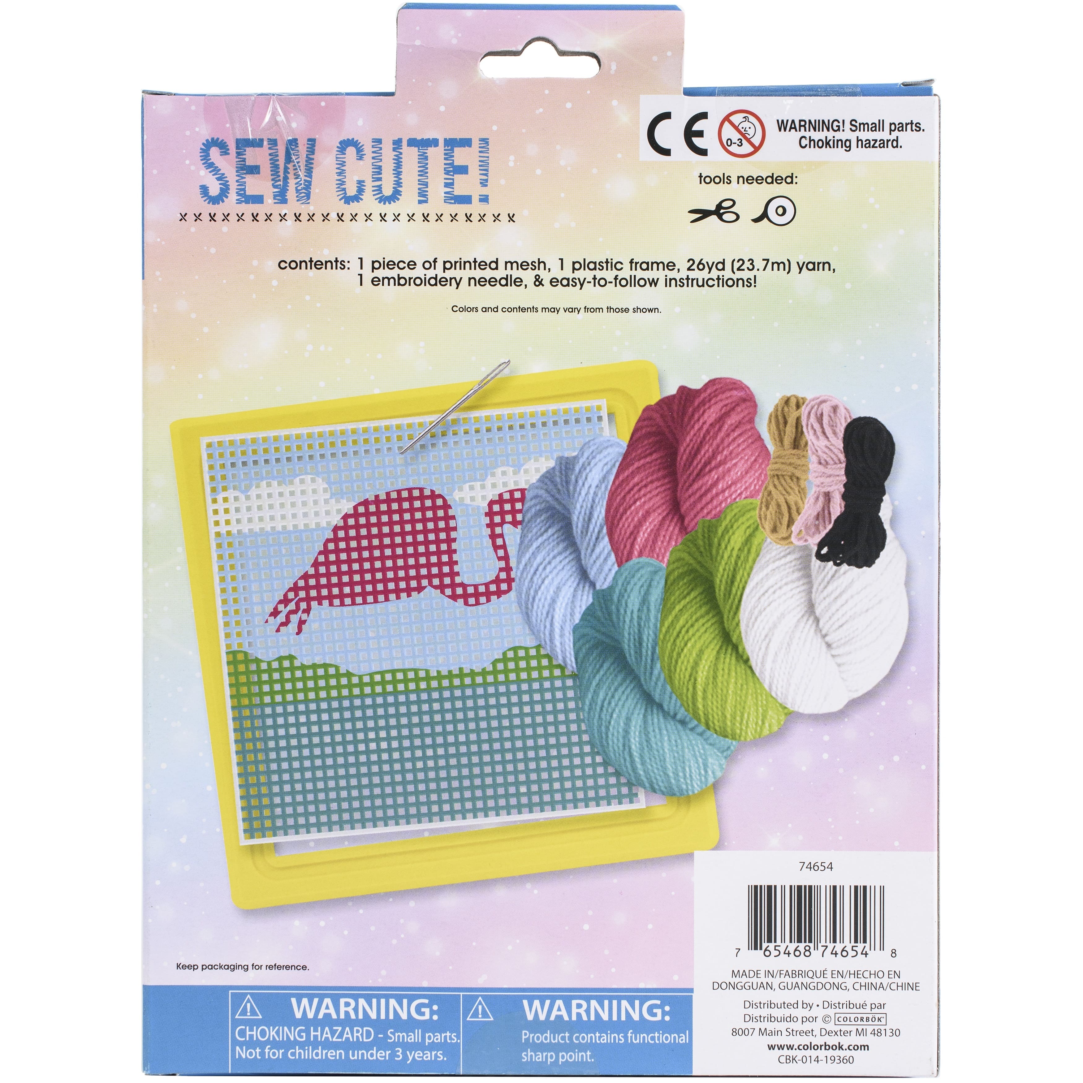 American Crafts&#x2122; Sew Cute! Flamingo Needlepoint Kit