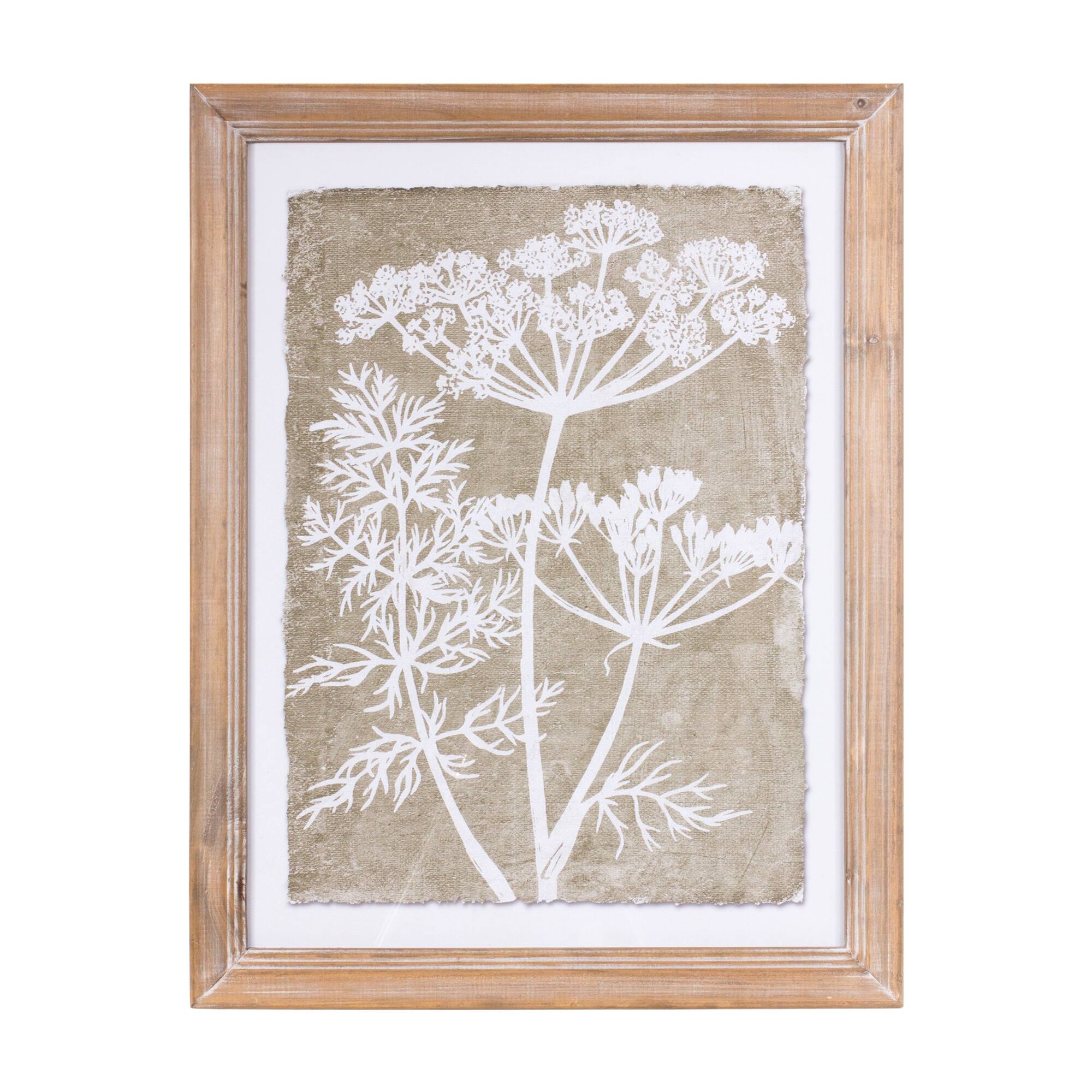 27&#x22; Framed Queen Anne&#x27;s Lace &#x26; Fern Wall Art Set