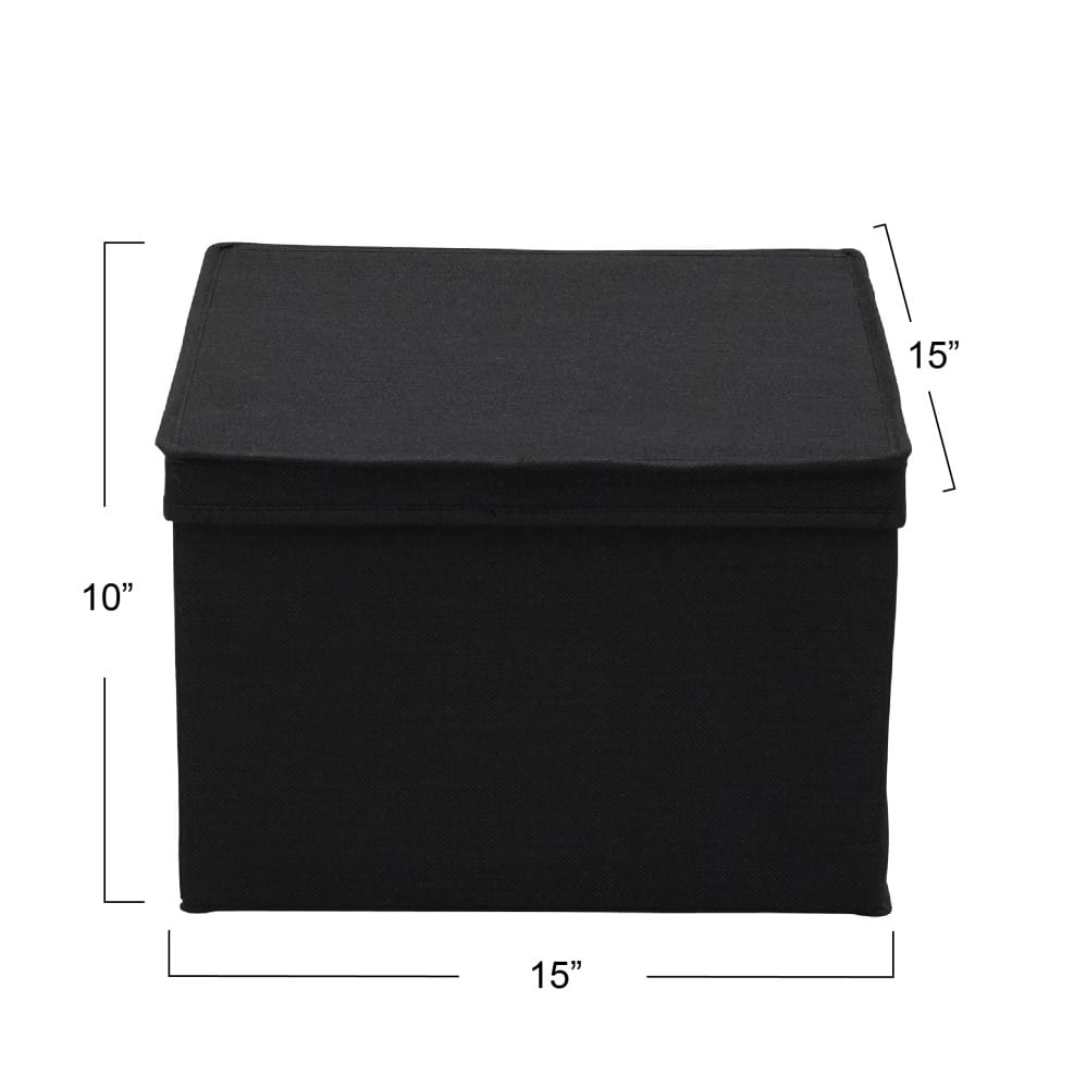 Household Essentials Canvas Storage Boxes with Lids, 2ct.