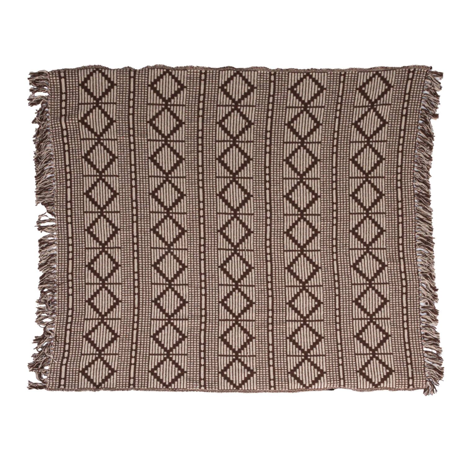 Hello Honey® Brown & Beige Diamond Soft Recycled Cotton Blend Throw