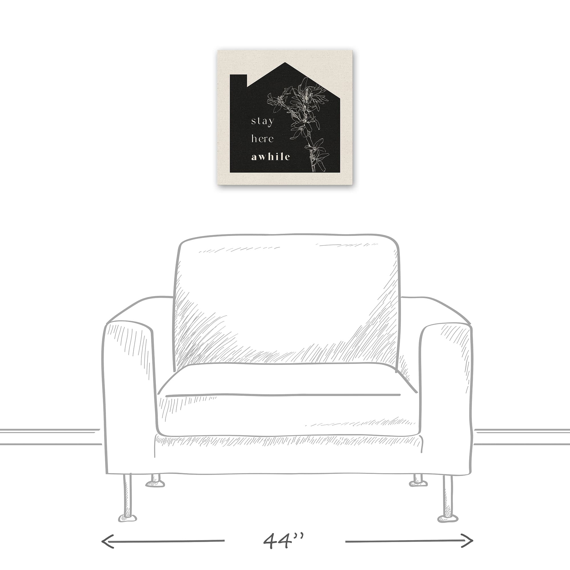Stay Here Awhile Canvas Wall Art