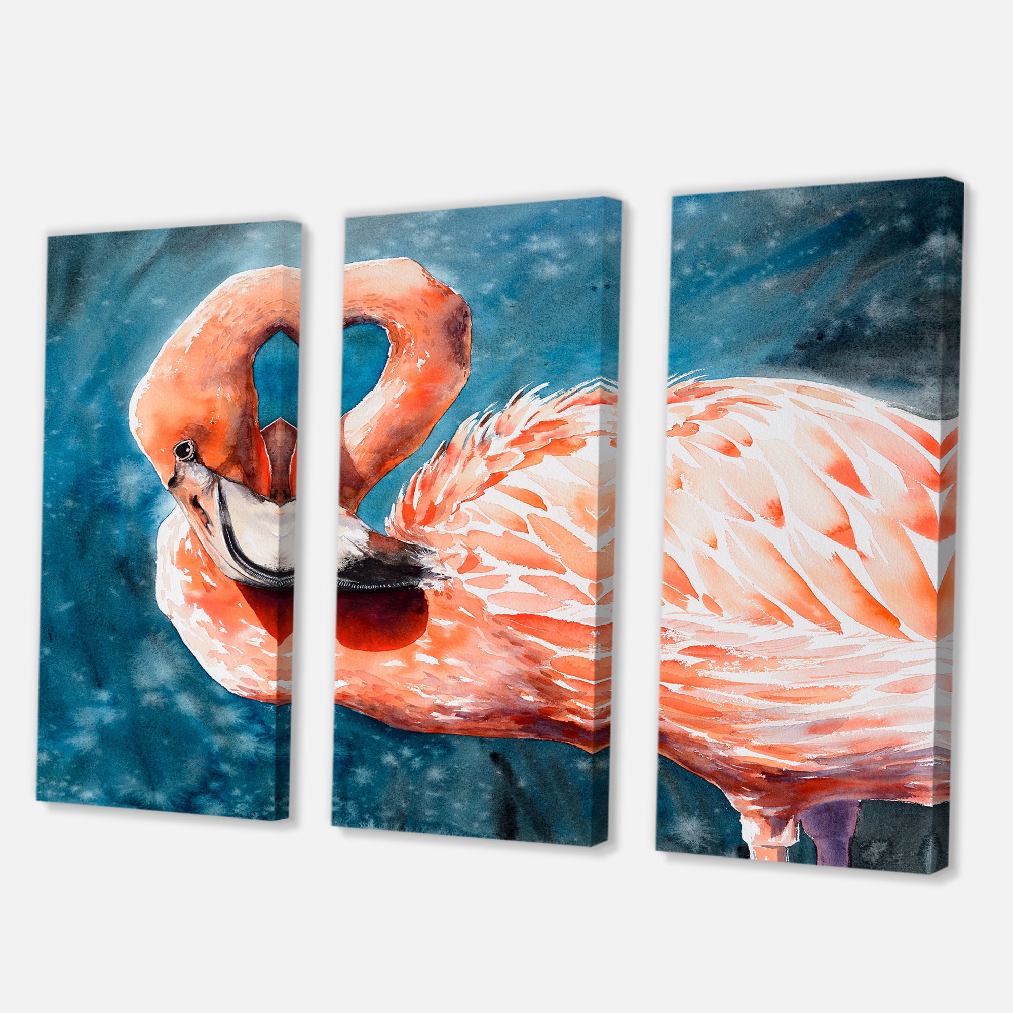 Designart - Pink Flamingos In Blue Water II