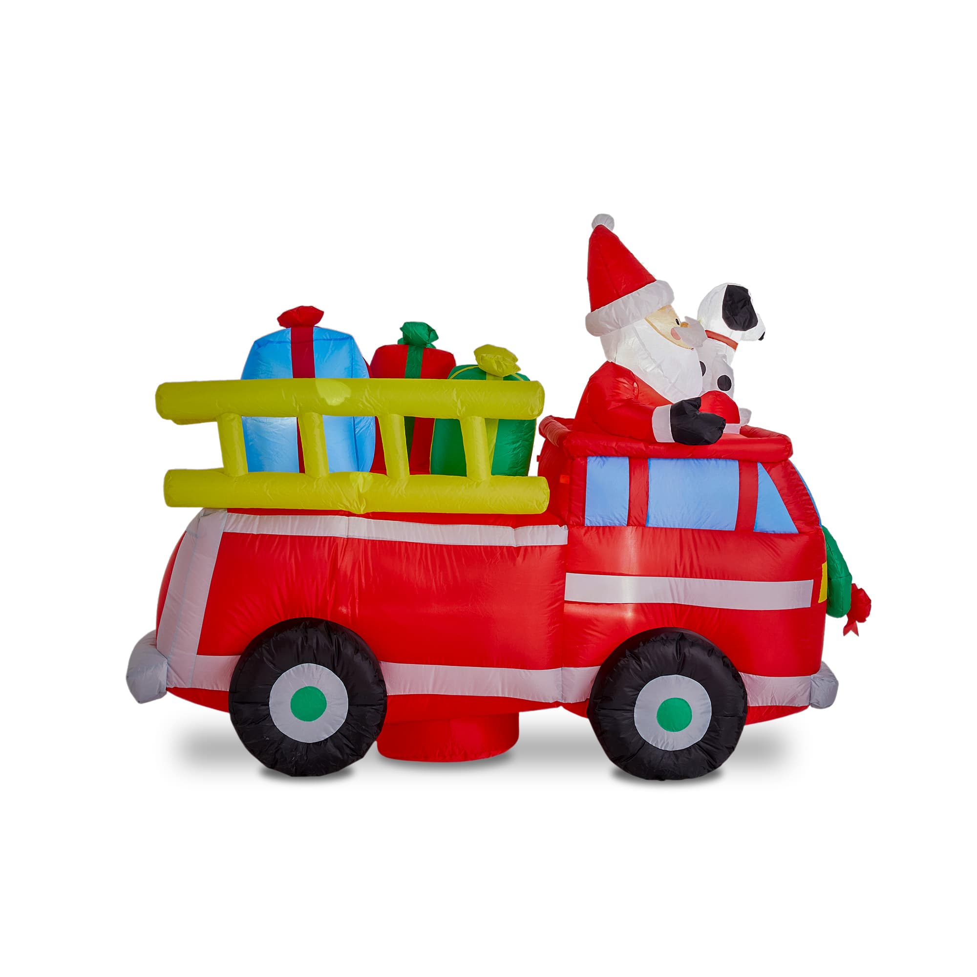 Glitzhome&#xAE; 7ft. Inflatable Santa in Truck With Lights