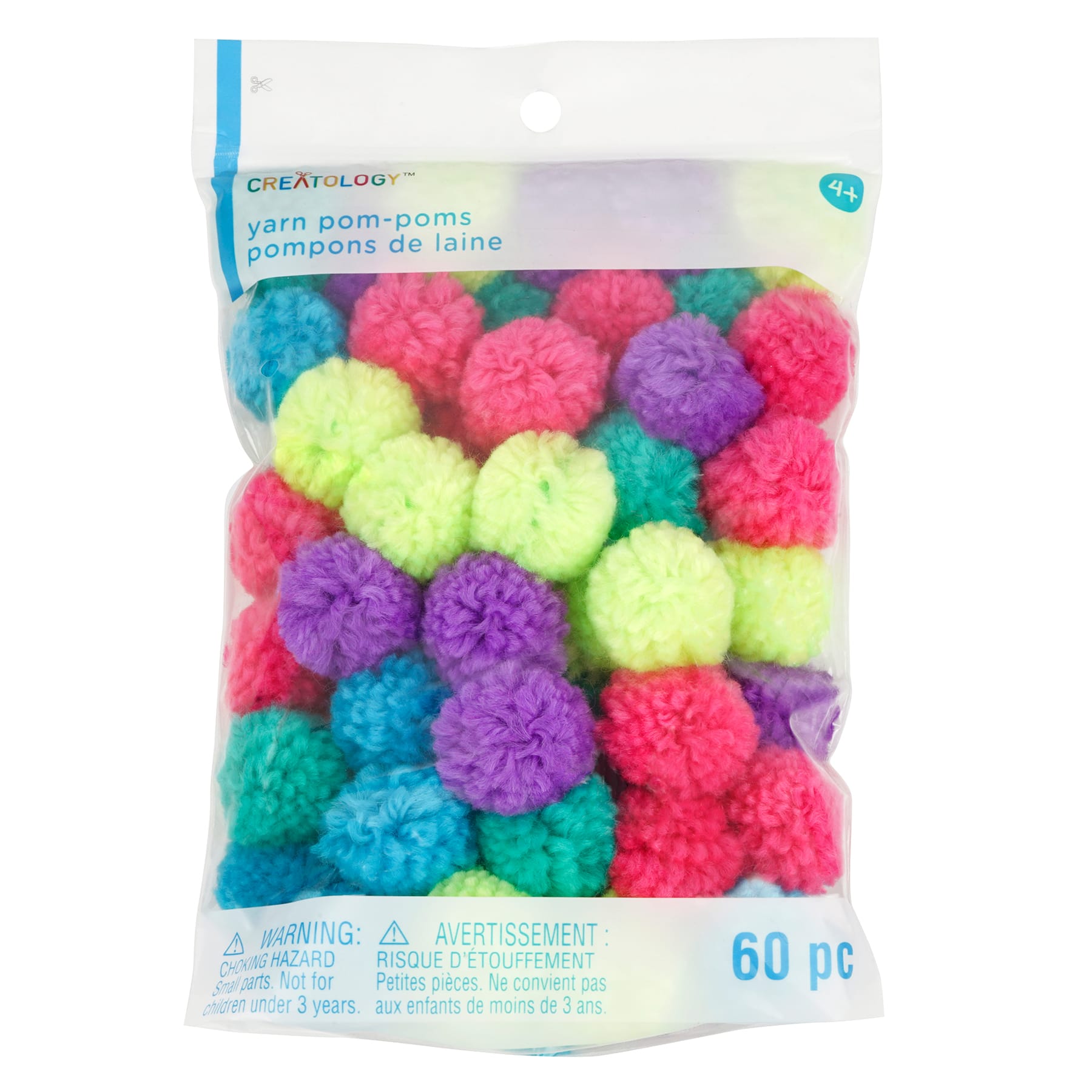 12 Packs: 60 ct. (720 total) Bright Yarn Pom Poms by Creatology&#x2122;