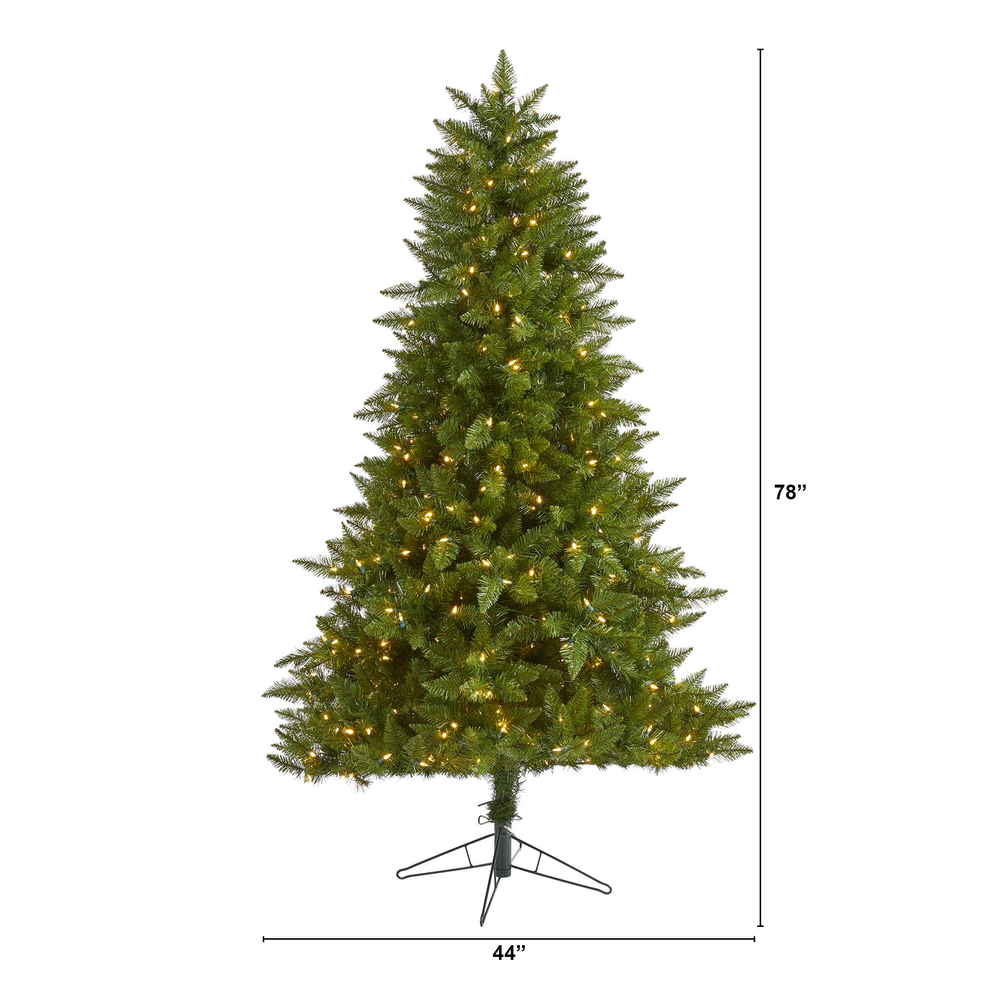 6.5ft. Pre-Lit Vermont Spruce Artificial Christmas Tree, Warm White LED Lights