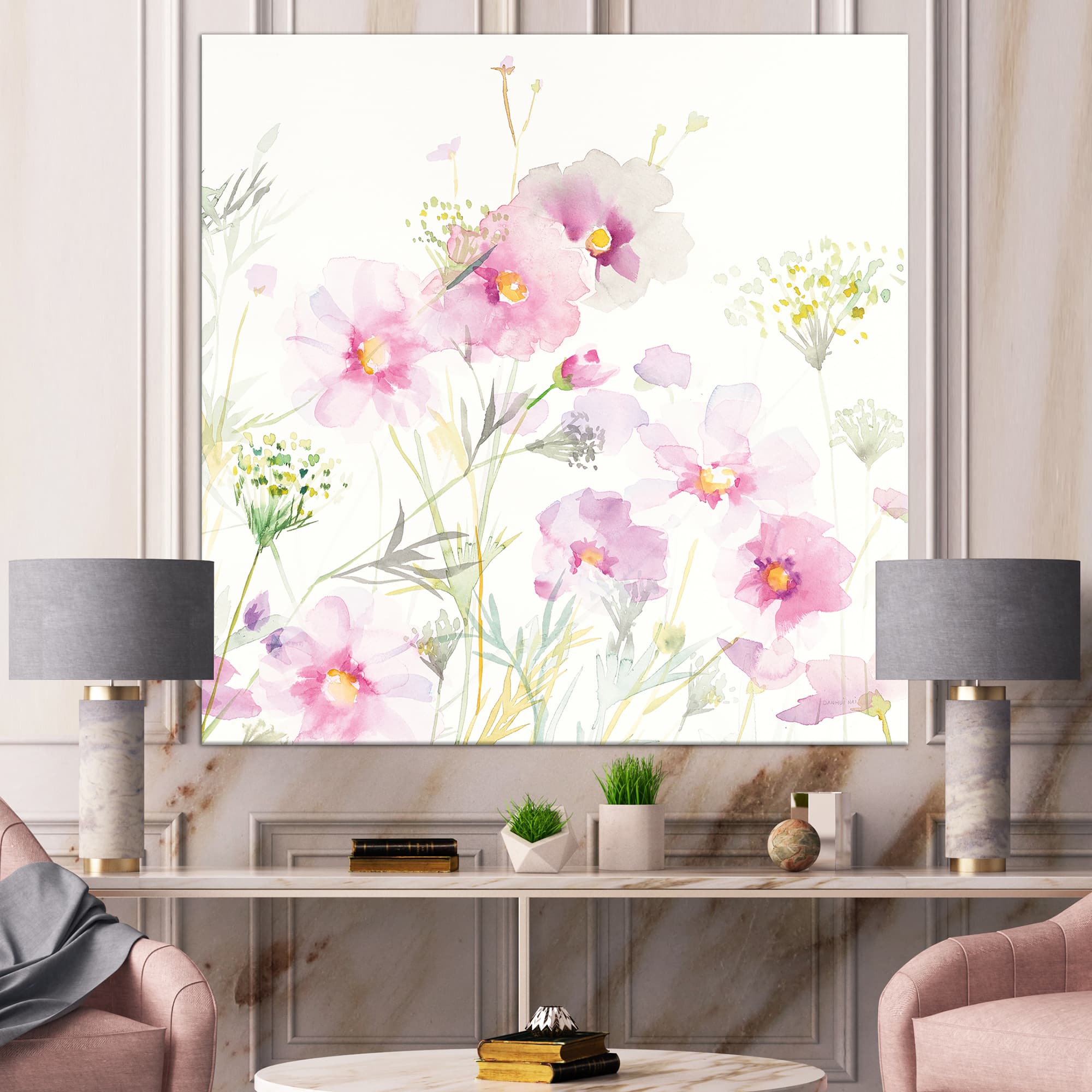 Designart - Shabby Flower IV - Farmhouse Premium Canvas Wall Art