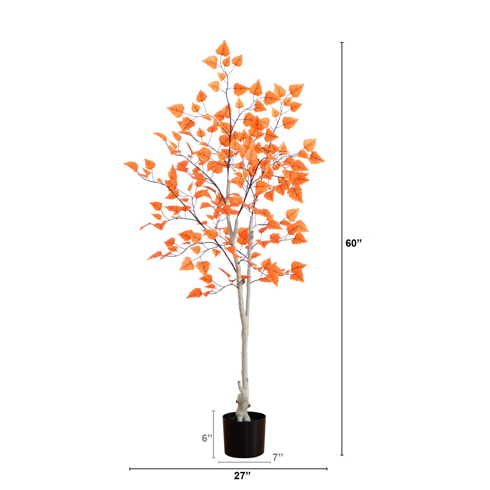 5ft. Autumn Paper Birch Artificial Fall Tree