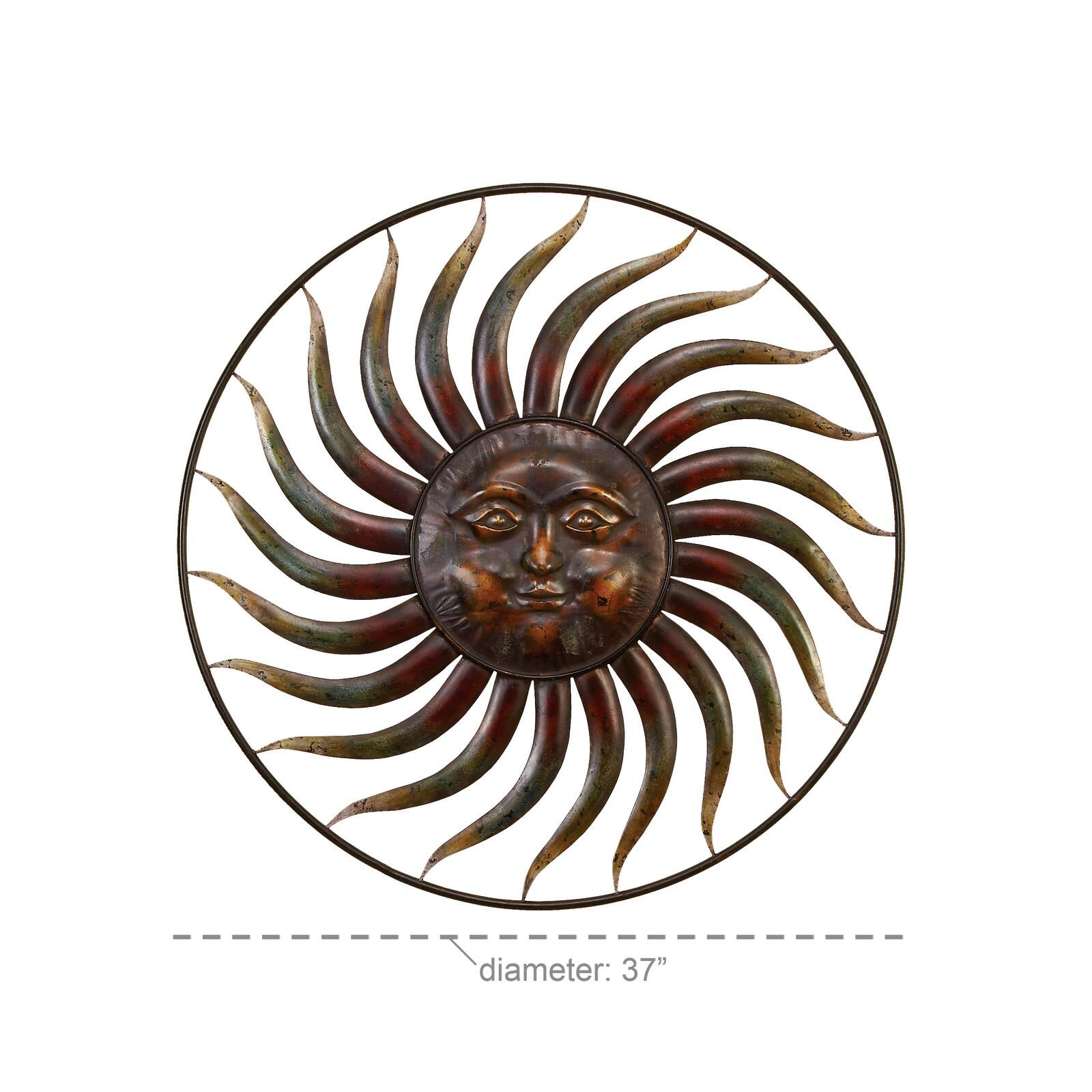 Brown Sun Metal Rustic Wall Decor