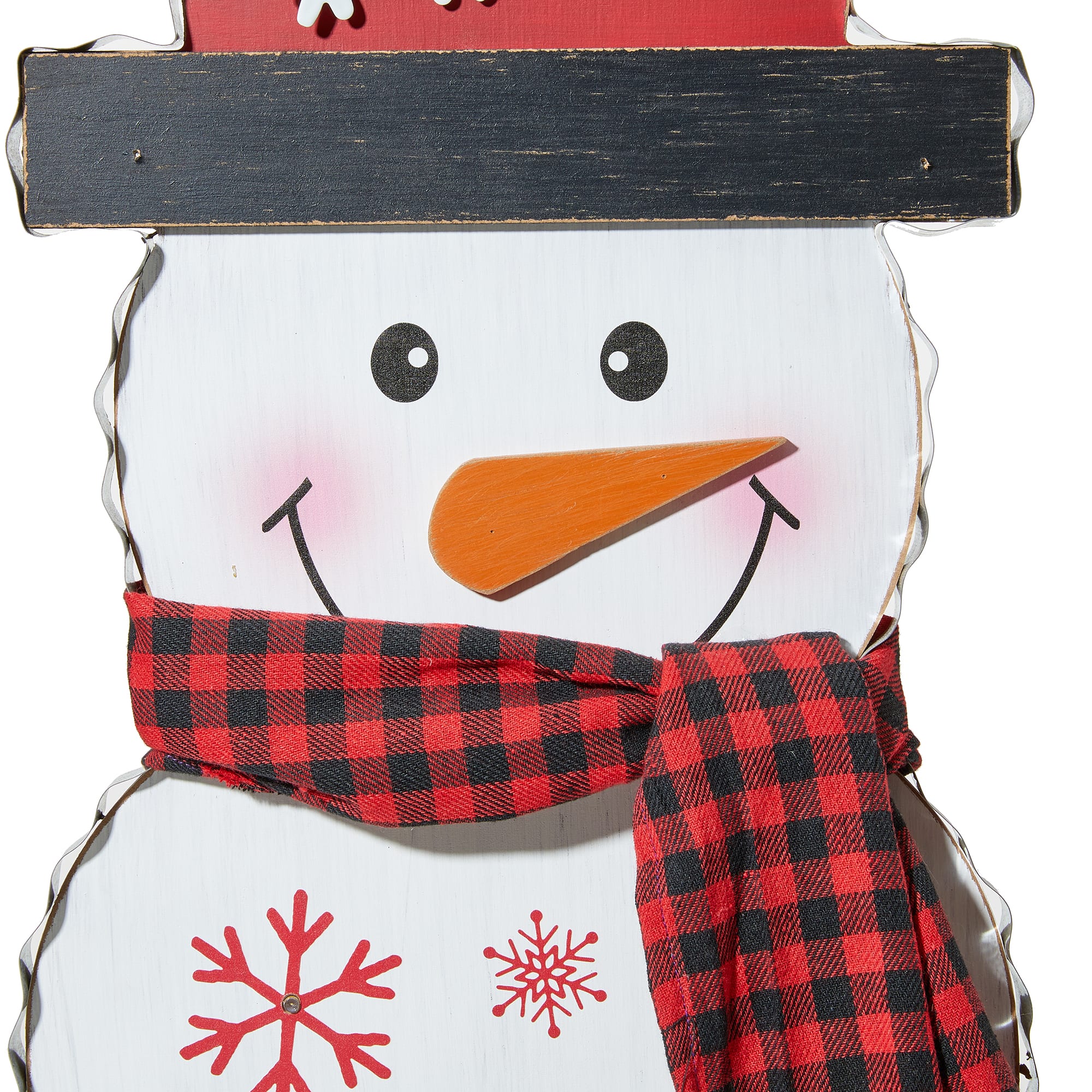 Glitzhome&#xAE; 3ft. Lighted Wooden Christmas Snowman Porch D&#xE9;cor with Timer