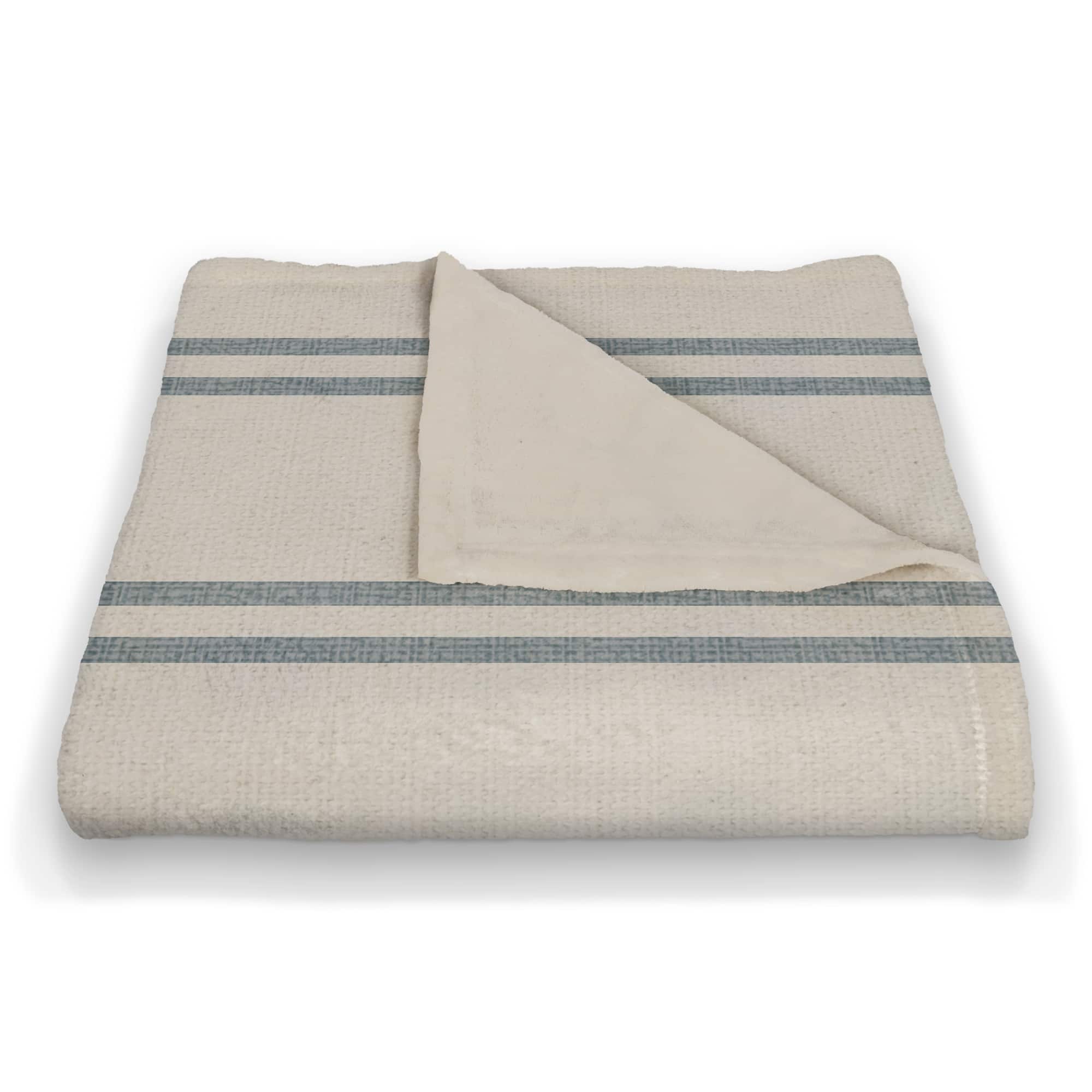Stripe Coral Fleece Blanket