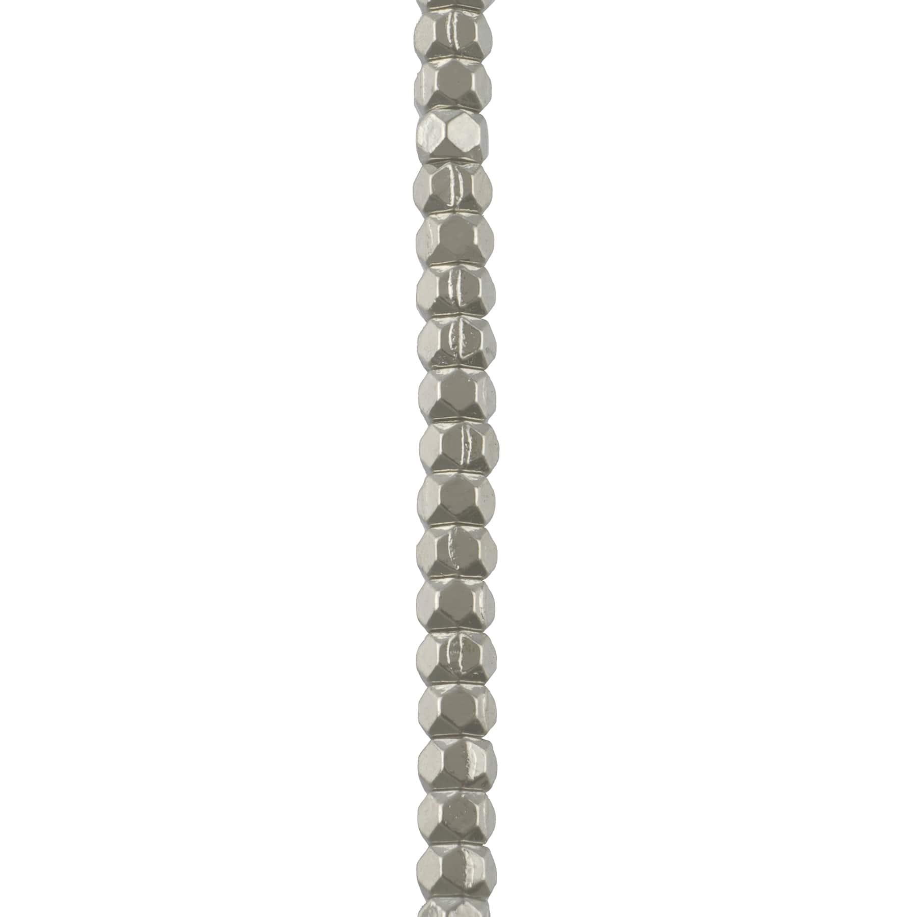 12 Pack: Rhodium Faceted Metal Cube Beads, 3mm by Bead Landing™