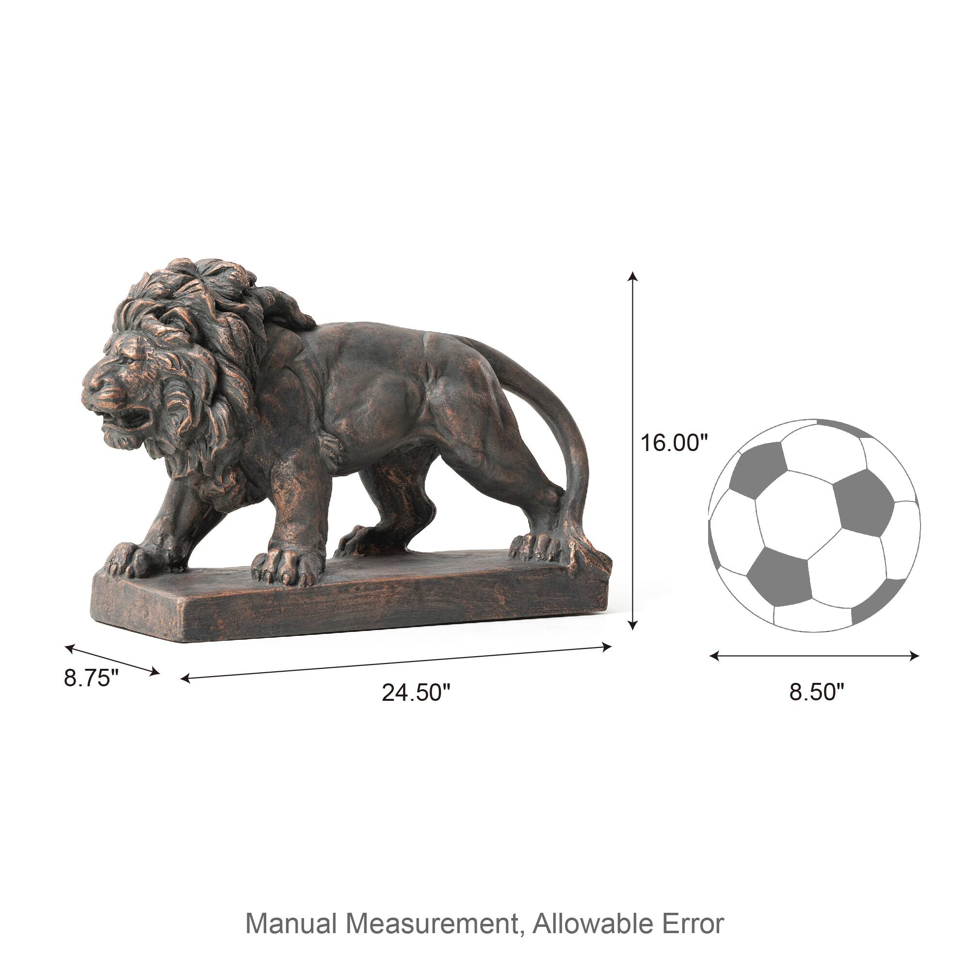 Glitzhome&#xAE; 24.5&#x22; Walking Lion Garden Statue