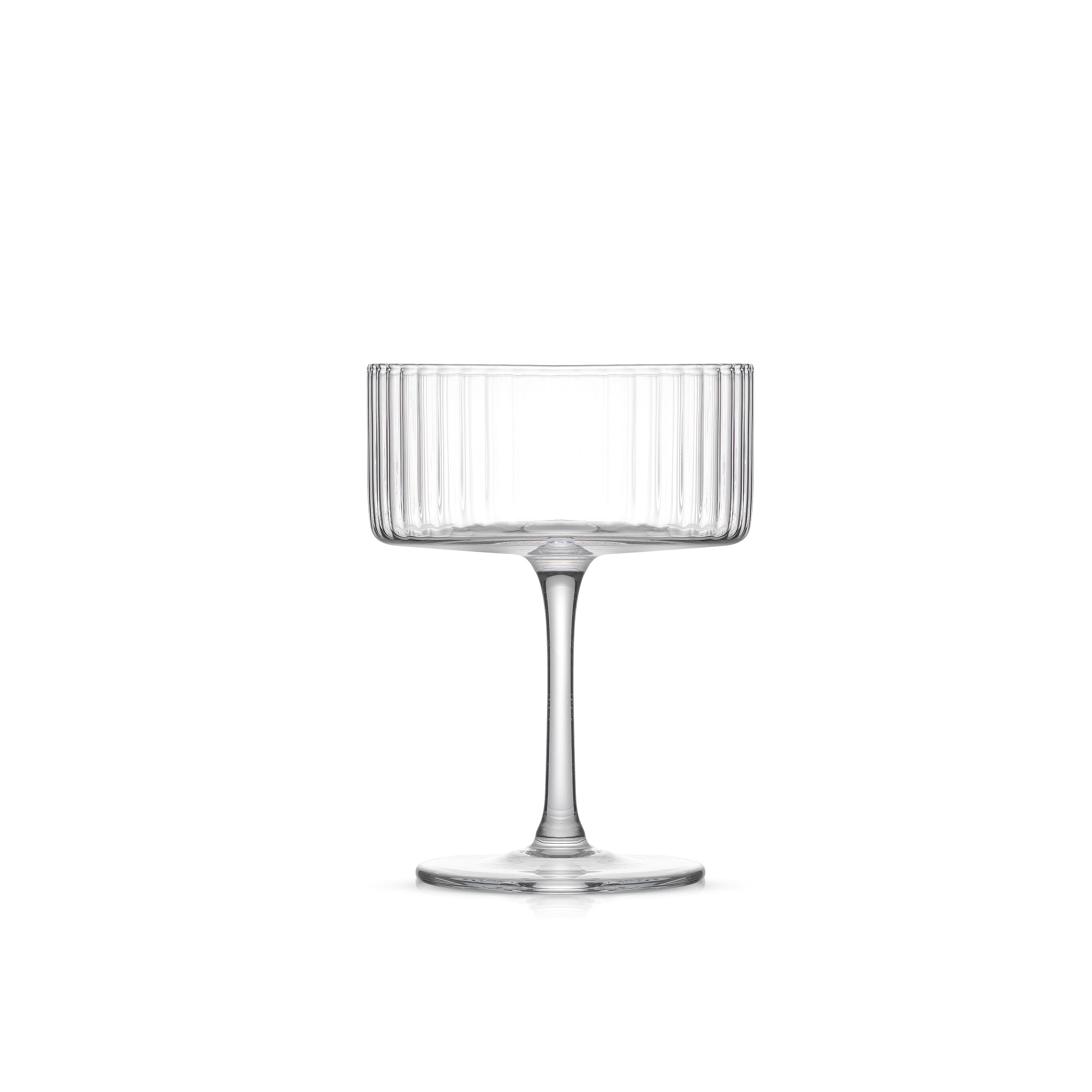 JoyJolt&#xAE; 10oz. Elle Fluted Cylinder Martini Coupe Glasses, 2ct.