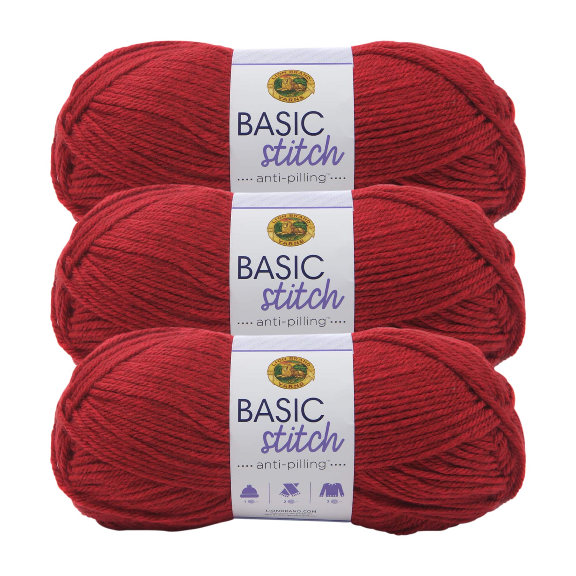 3 Pack Lion Brand® Basic Stitch Anti Pilling™ Yarn