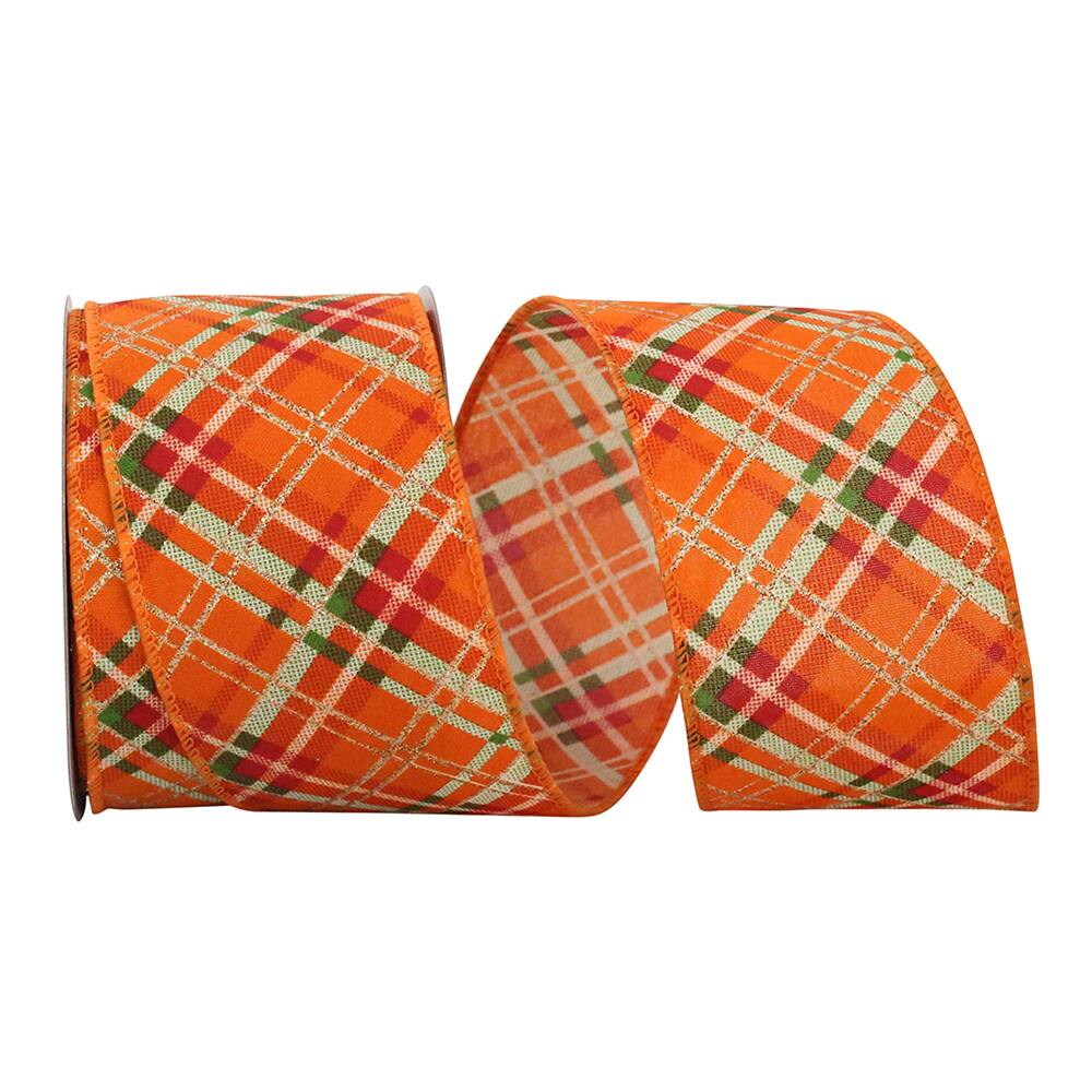 JAM Paper 2.5" x 10yd. Wired Plaid Tonal Sparkle Ribbon