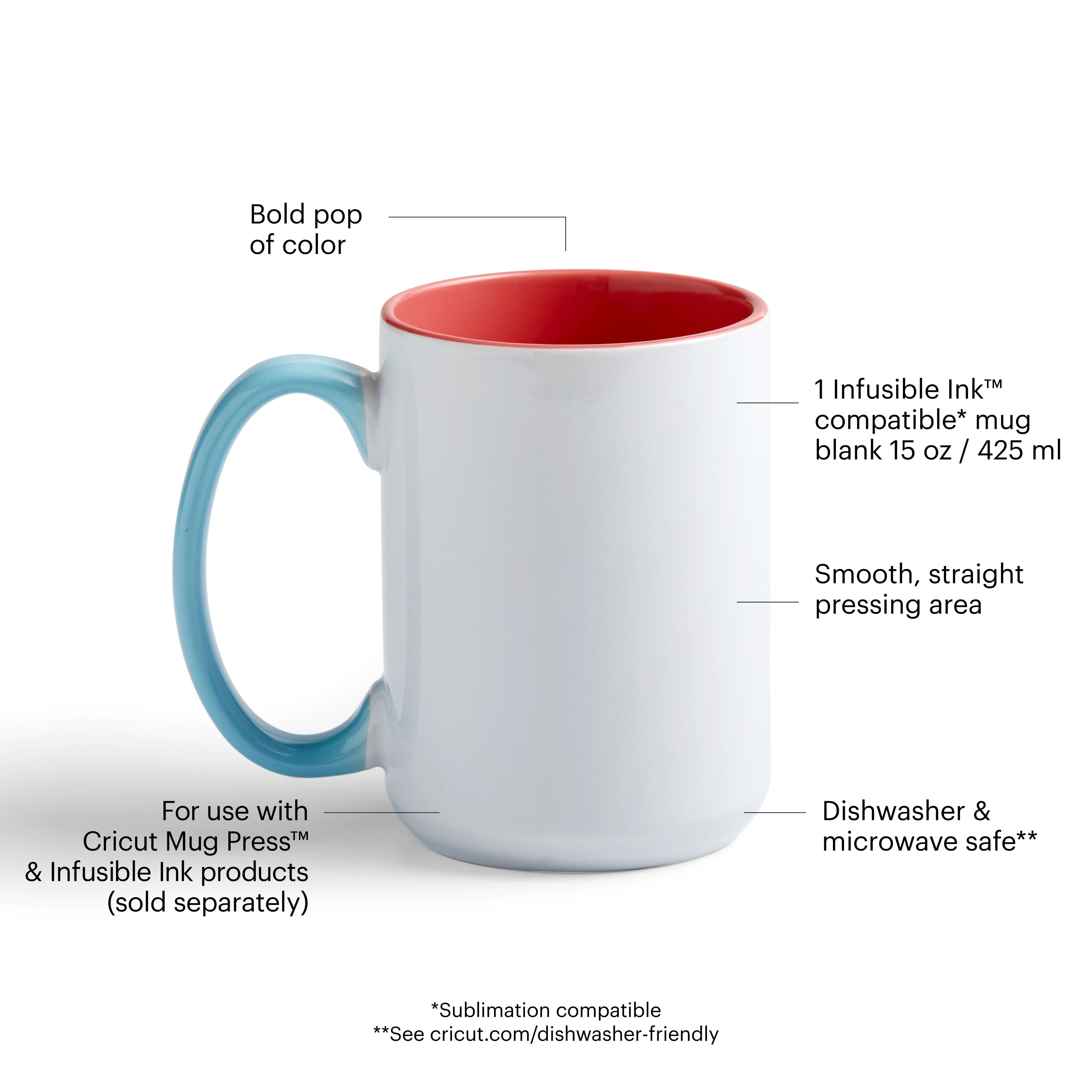 Cricut® Blank Beveled Ceramic Mug, 15oz.