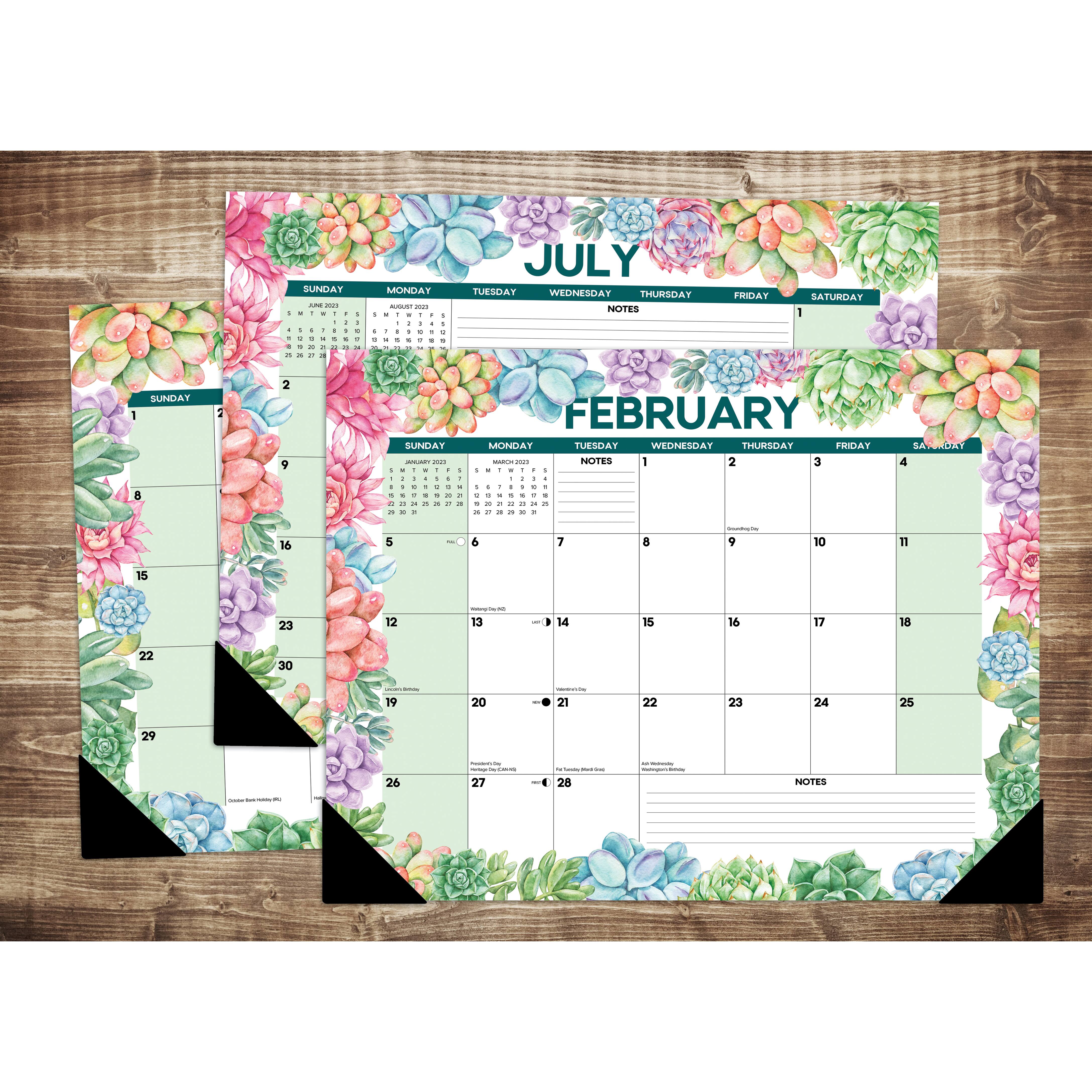 2023 Succulent Large Monthly Desk Pad Calendar Desk Calendars Michaels