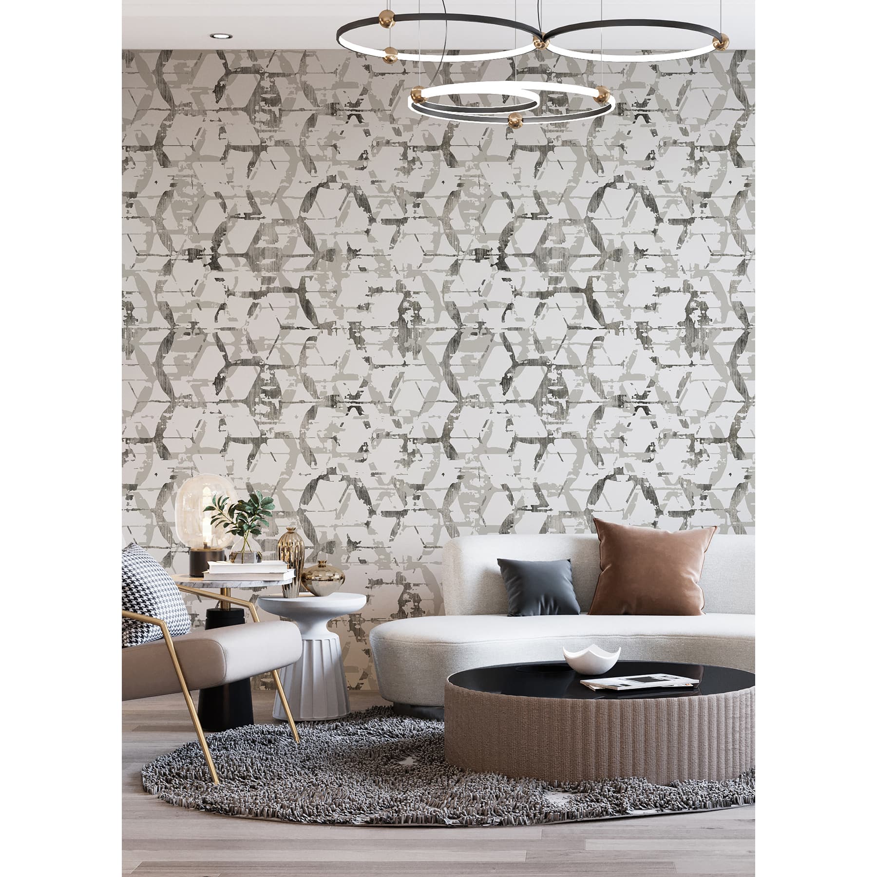 Katie Hunt Dove Gray Hex-A-Gone Wall Mural