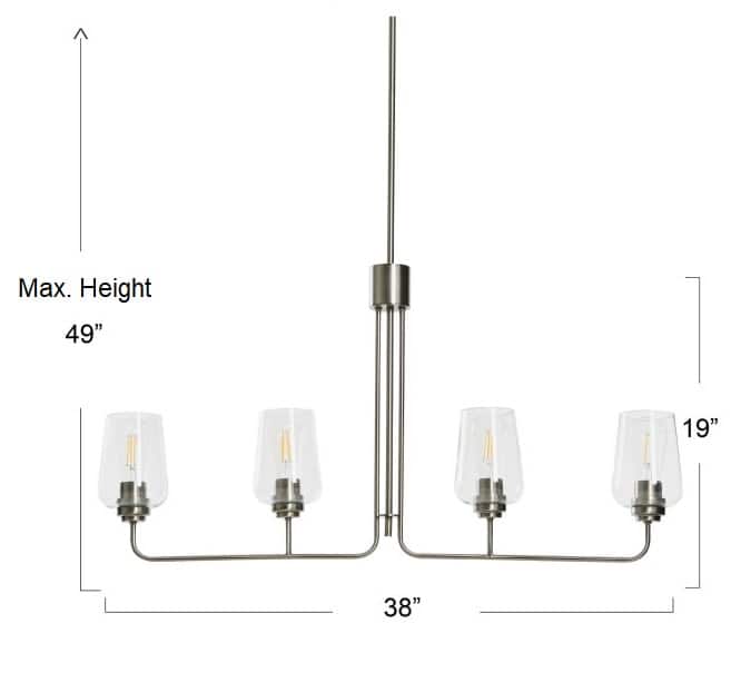 Hello Honey® Robert Stevenson Lighting Holden Metal & Glass 4-Light Linear Chandelier