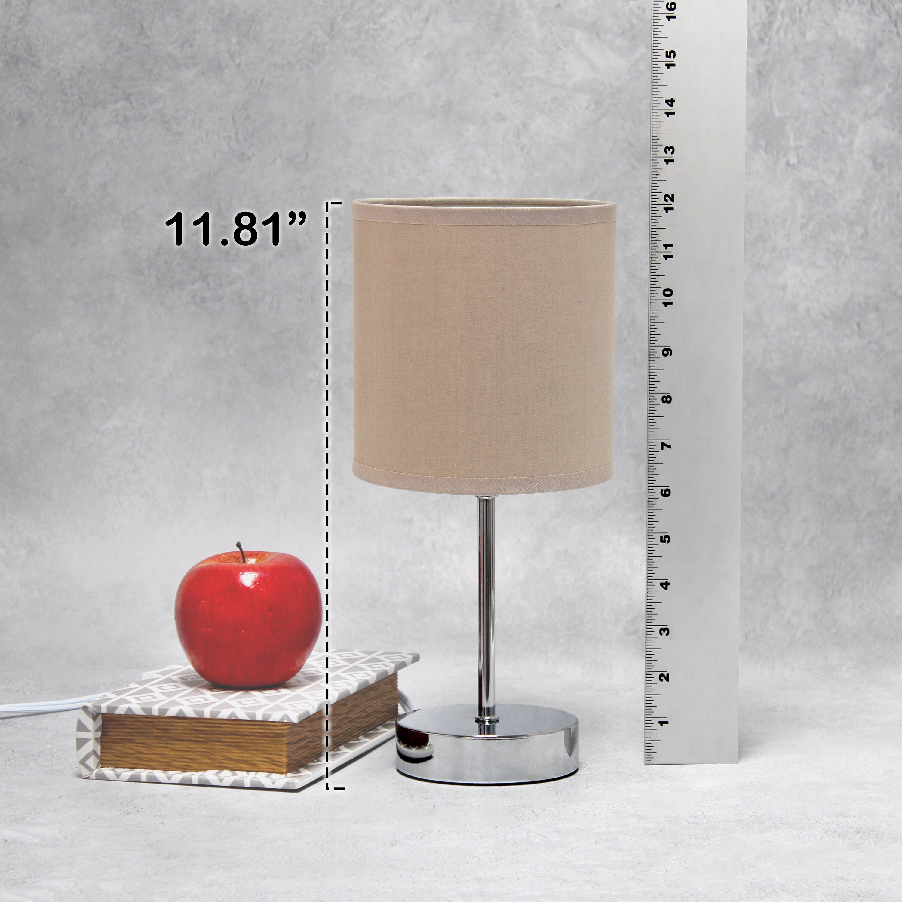 Creekwood Home Nauru 12&#x22; Brushed Nickel Petite Metal Stick Table Lamp