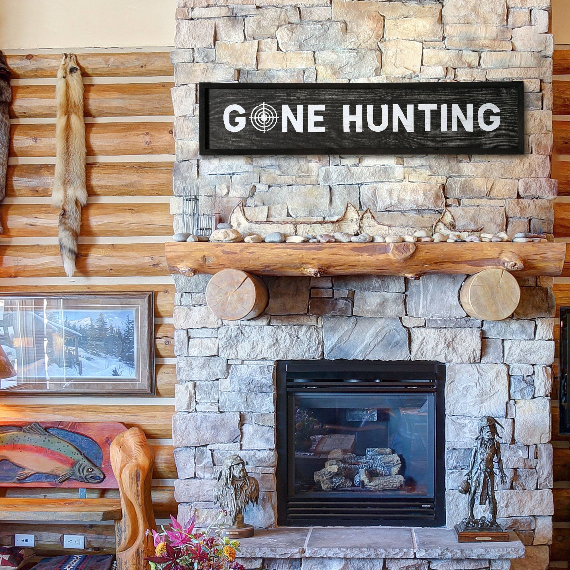 36&#x22; Gone Hunting Wood Novelty Wall Sign