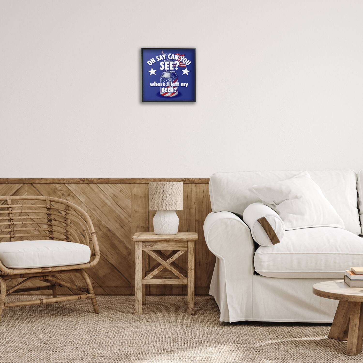 Stupell Industries Funny Patriotic Beer Framed Giclee Art