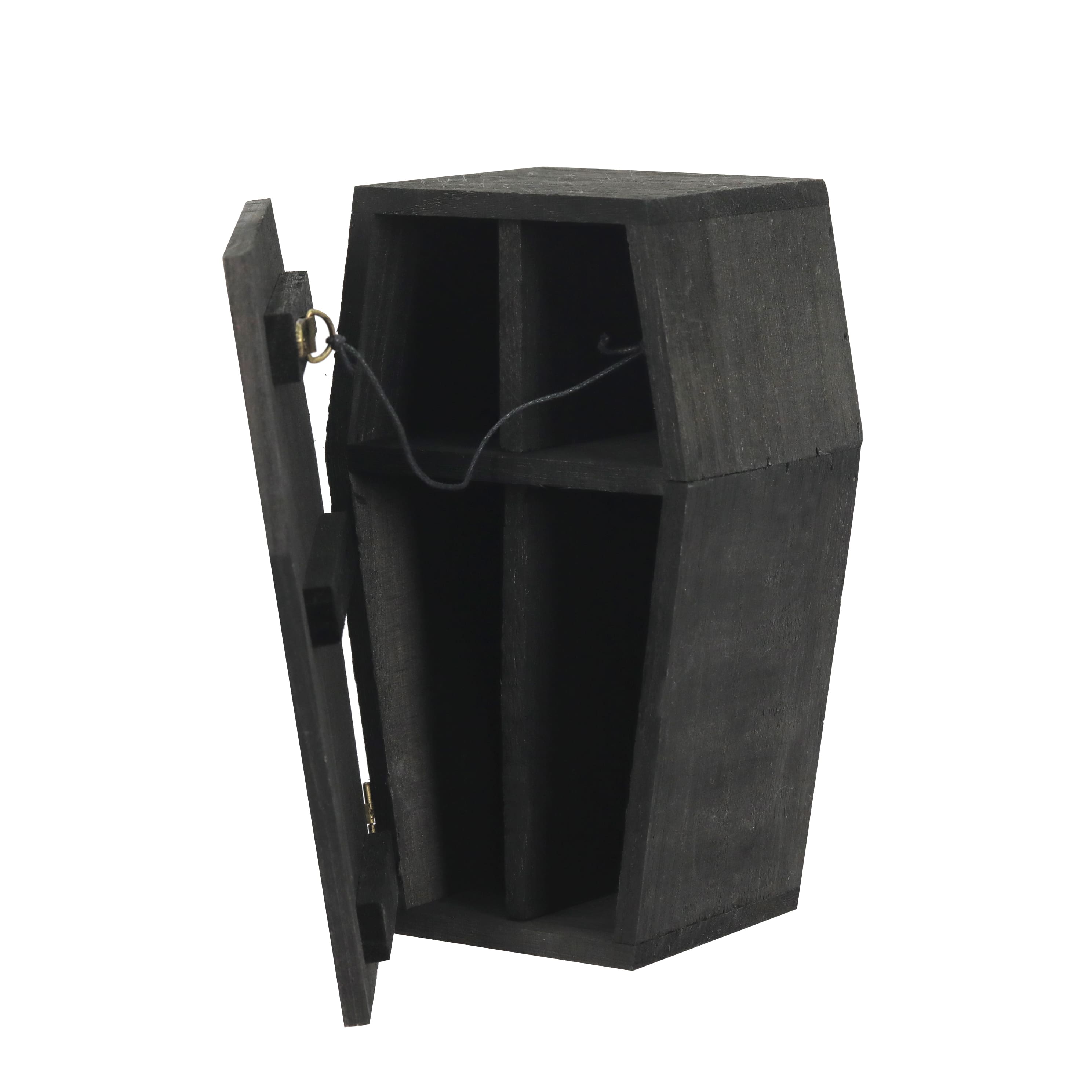 8.5&#x22; Black Wooden Coffin Container by Ashland&#xAE;