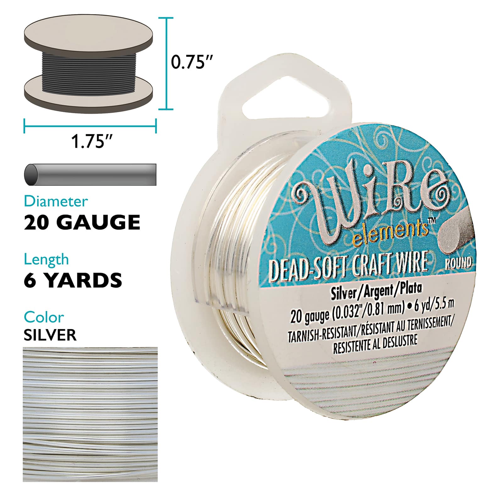 The Beadsmith&#xAE; Wire Elements&#x2122; 20 Gauge Tarnish Resistant Soft Temper Wire, 6yd.
