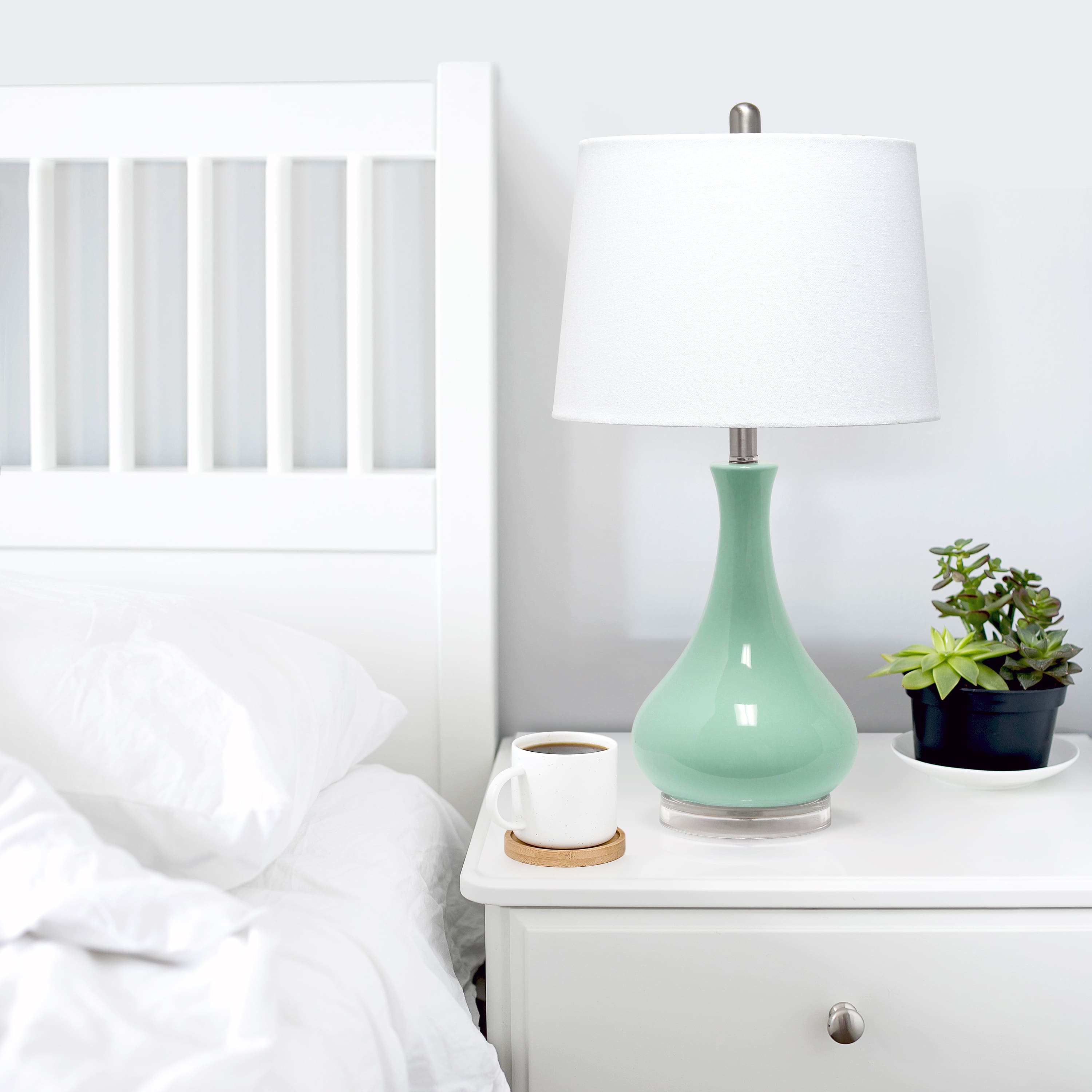 Lalia Home 26&#x22; Droplet Table Lamp with Fabric Shade