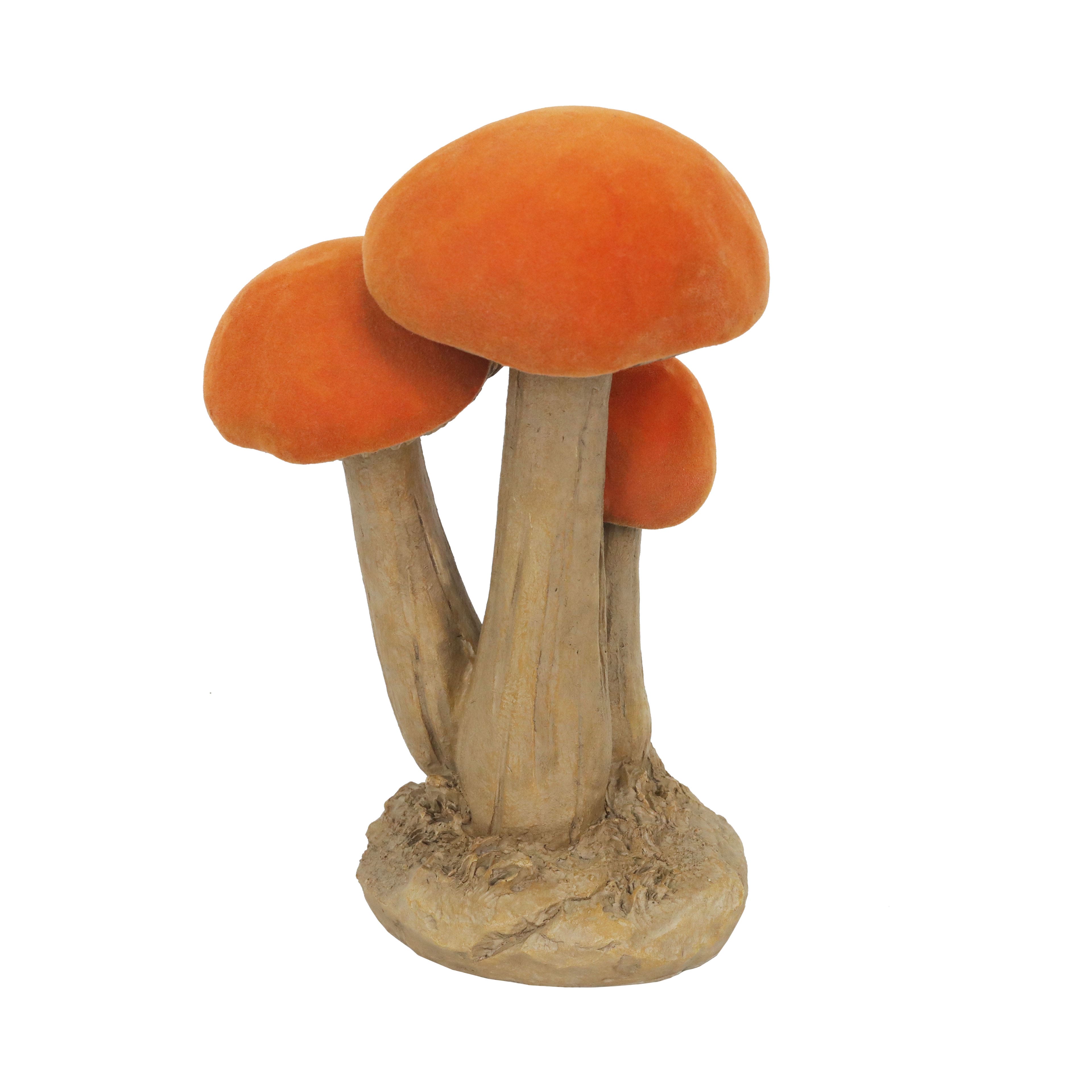 9.75&#x22; Orange-Capped Flocked Mushroom Trio Tabletop D&#xE9;cor by Ashland&#xAE;