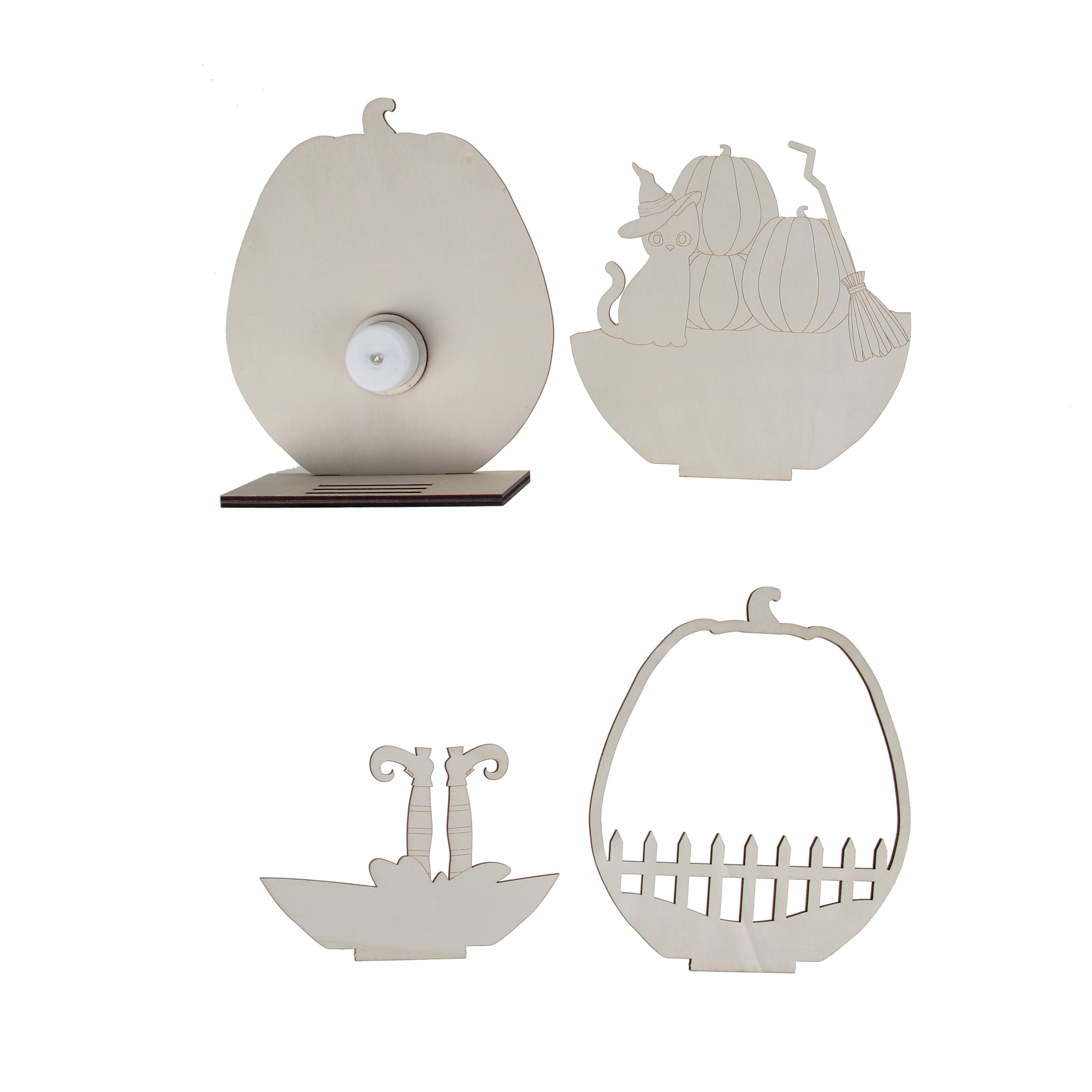 8.25&#x22; Layered Pumpkin DIY LED Plywood D&#xE9;cor by Make Market&#xAE;