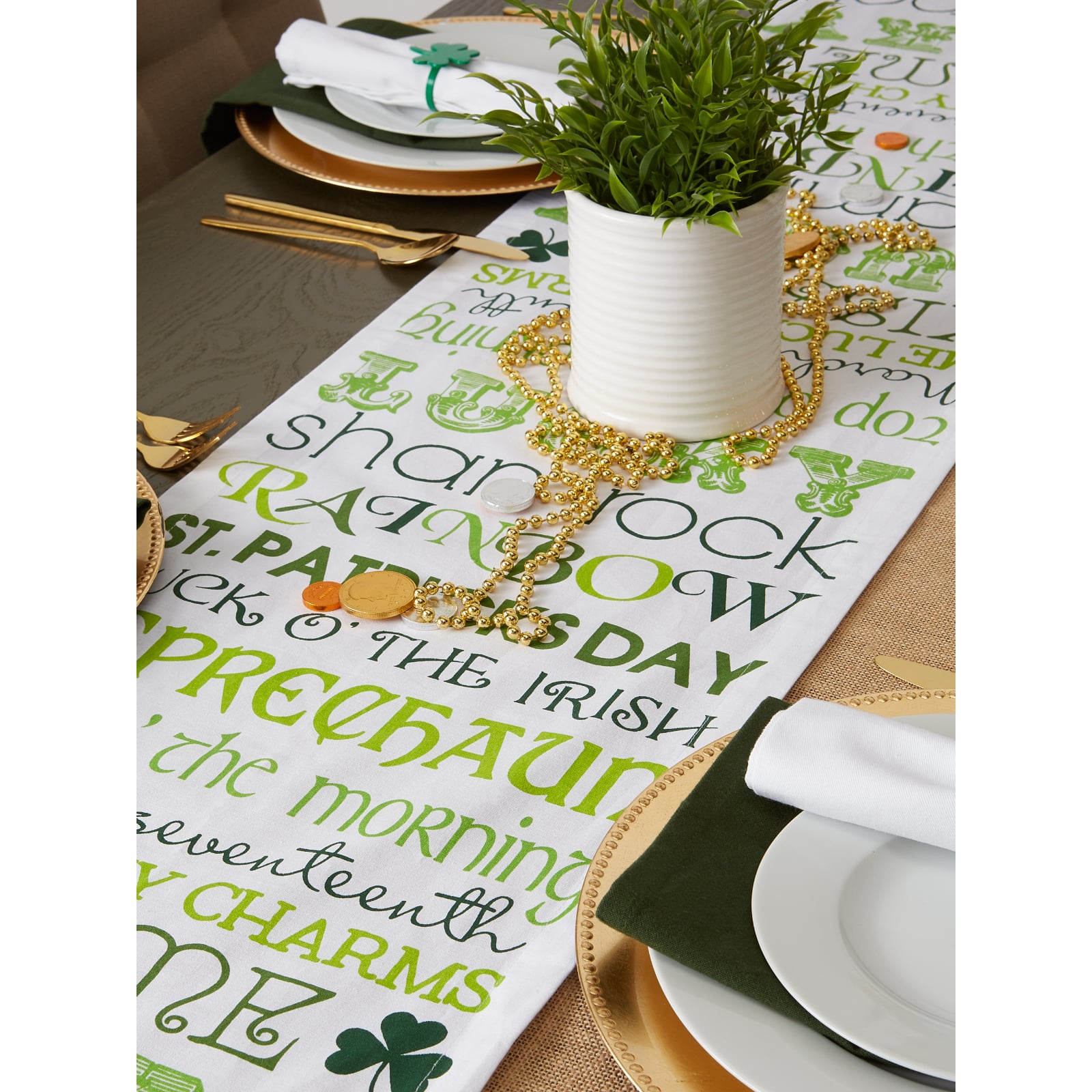 DII&#xAE; 72&#x22; St Patrick&#x27;s Day Print Table Runner