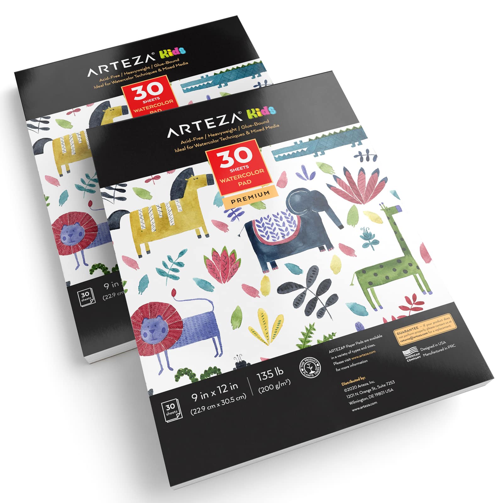 Arteza&#xAE; Kids 2 Pack Premium Watercolor Paper Pad, 9&#x22; x 12&#x22;