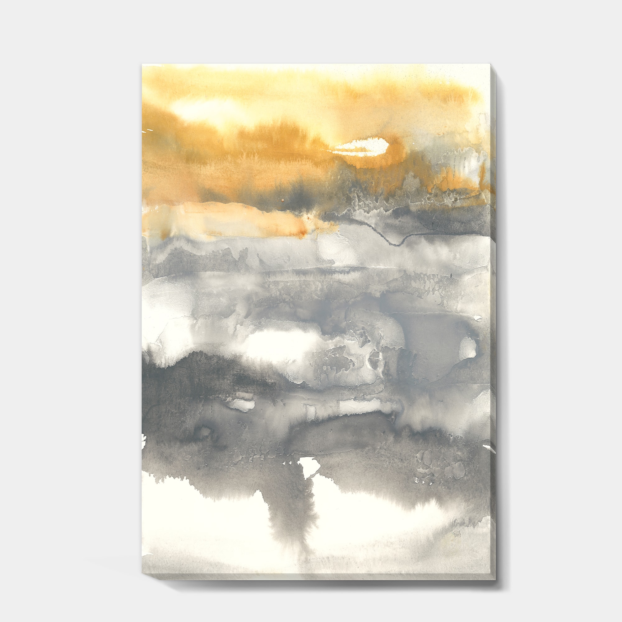 Designart - Gold Glamour Direction II - Modern & Contemporary Premium Canvas Wall Art