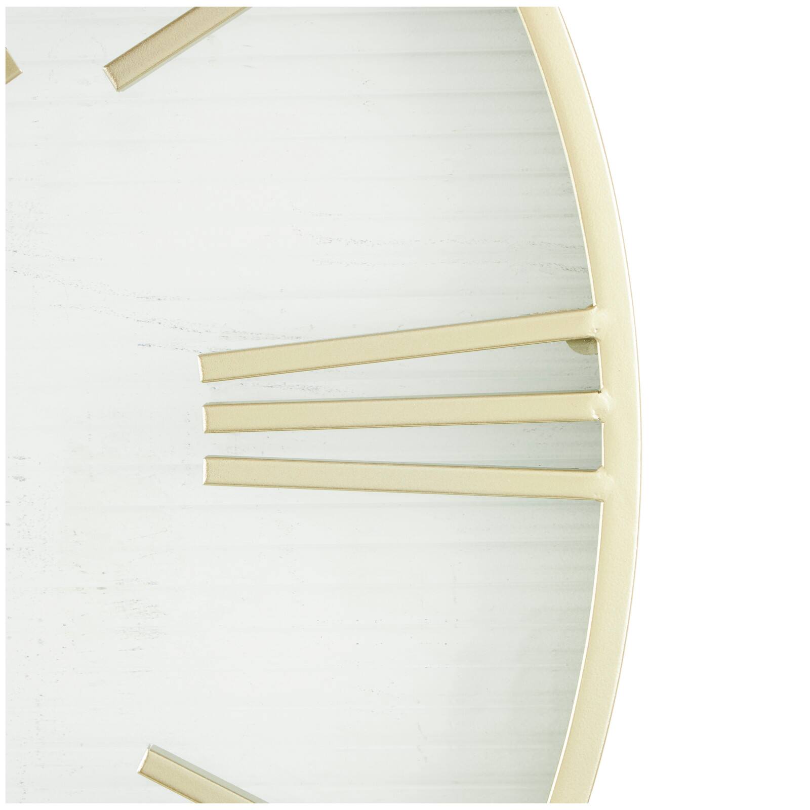 28" Gold Metal Wall Clock with Clear Glass Face