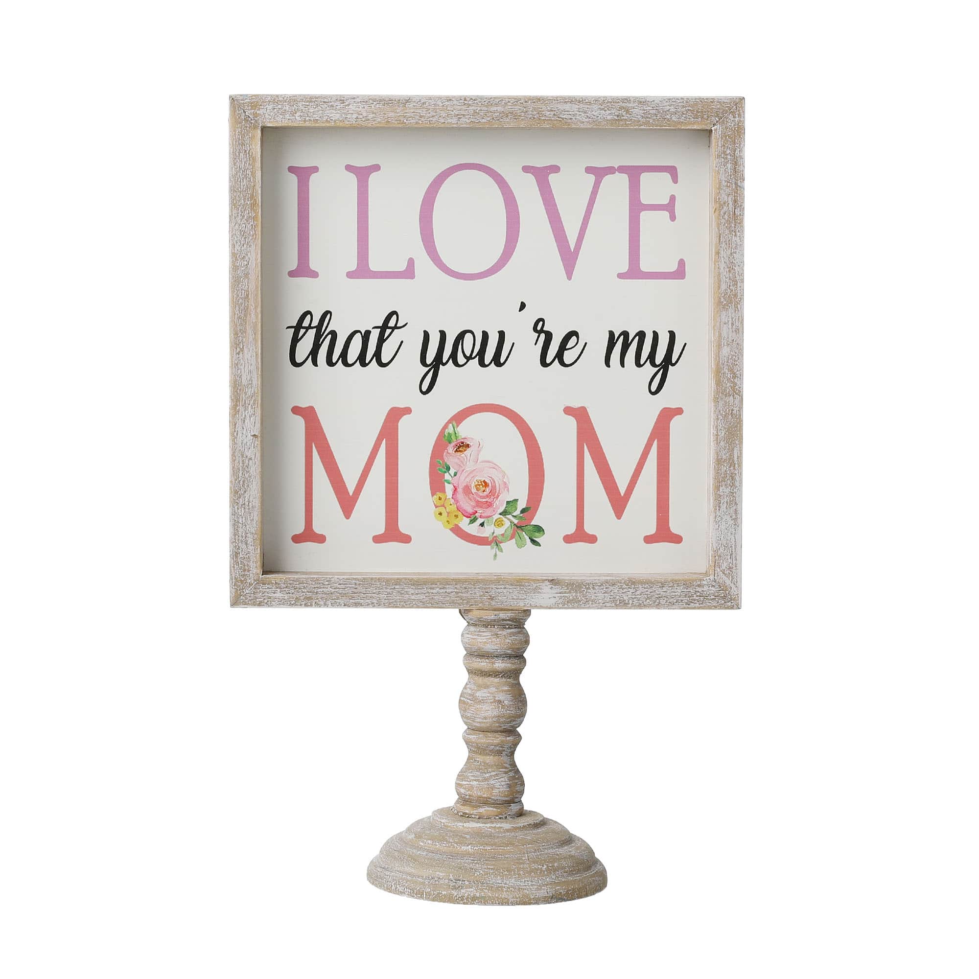 Glitzhome&#xAE; 11.5&#x22; Wood Mother&#x27;s Day Table D&#xE9;cor