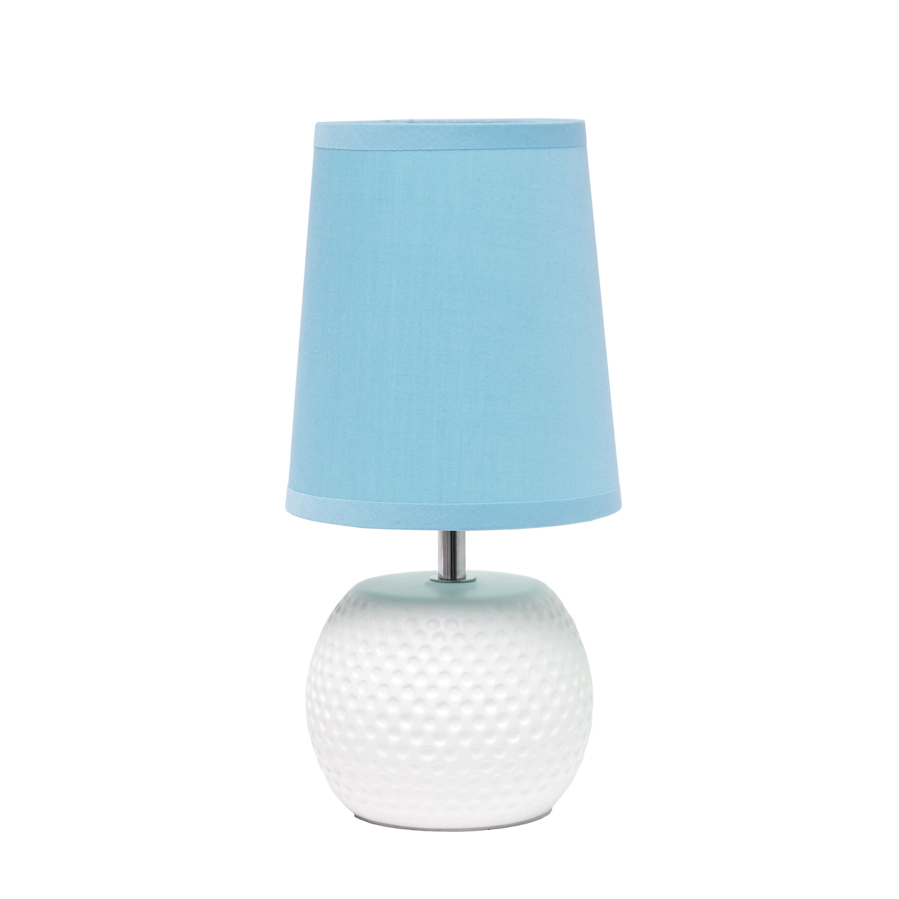 Simple Designs 11.5" Ceramic Table Lamp with Studded White Base