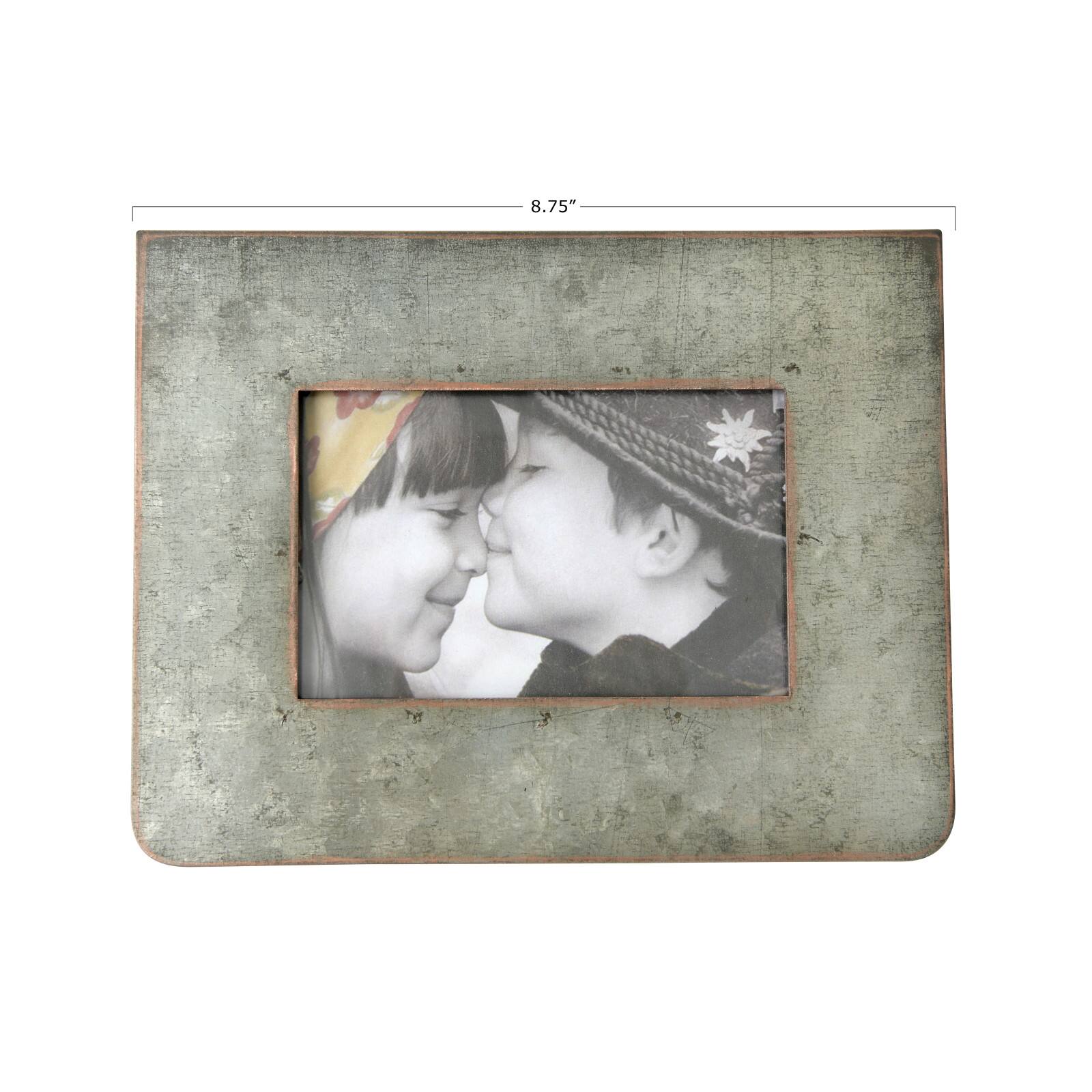 Hello Honey® Galvanized 2-Sided Horizontal 3" x 5" Standing Picture Frame