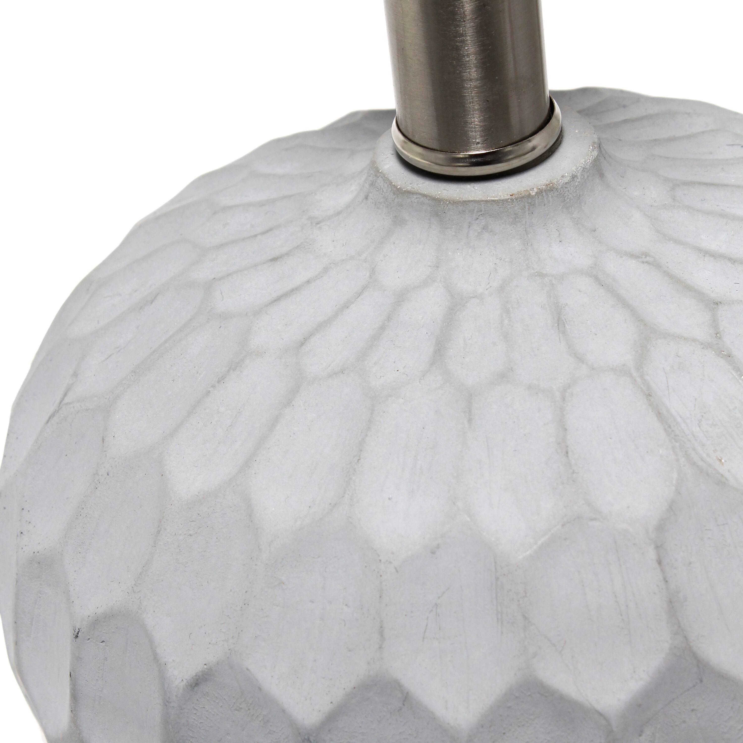 Lalia Home 19" Concrete Thumbprint Table Lamp with White Fabric Shade