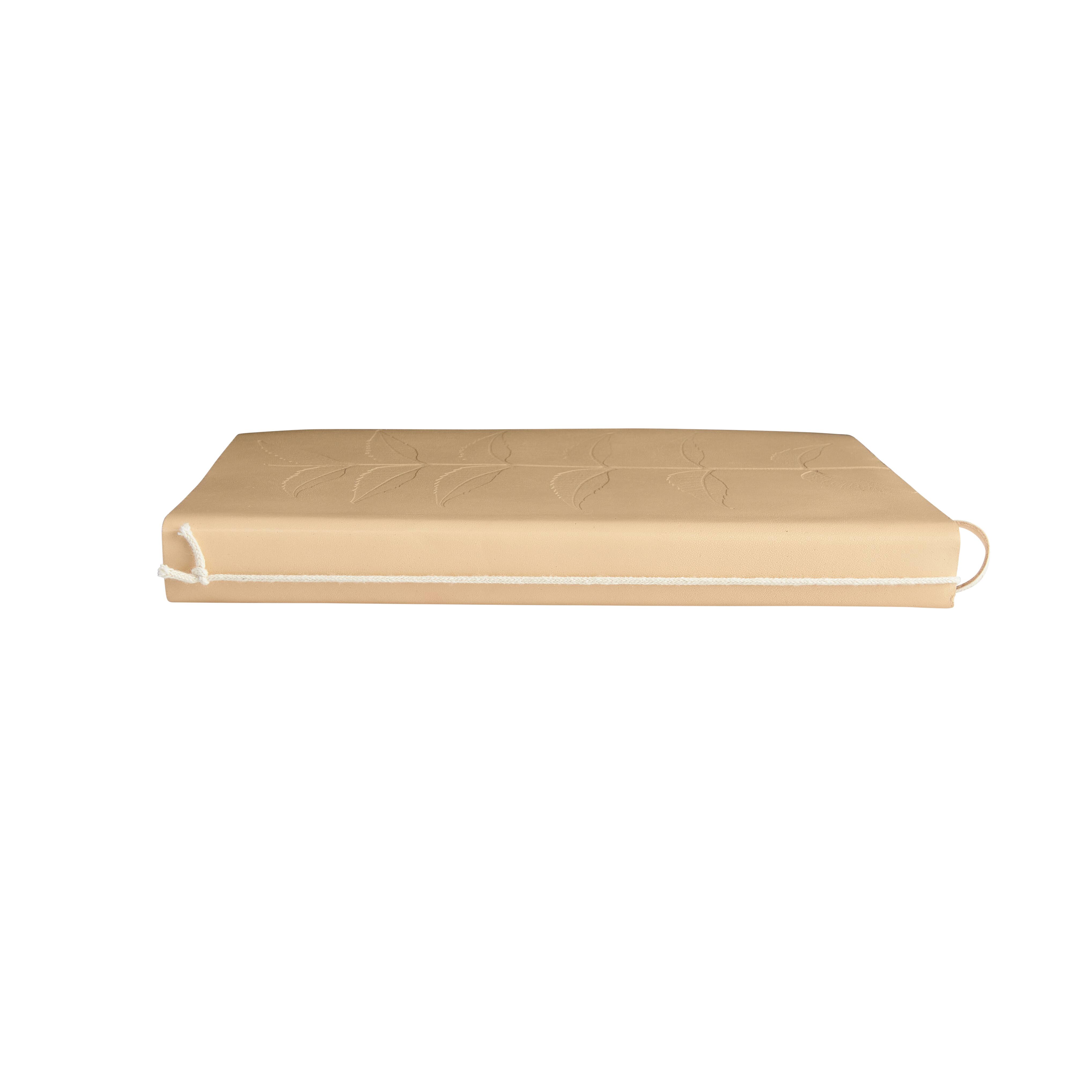 Hello Honey&#xAE; Tan Embossed Leaf Leather Bound Journal with Bookmark