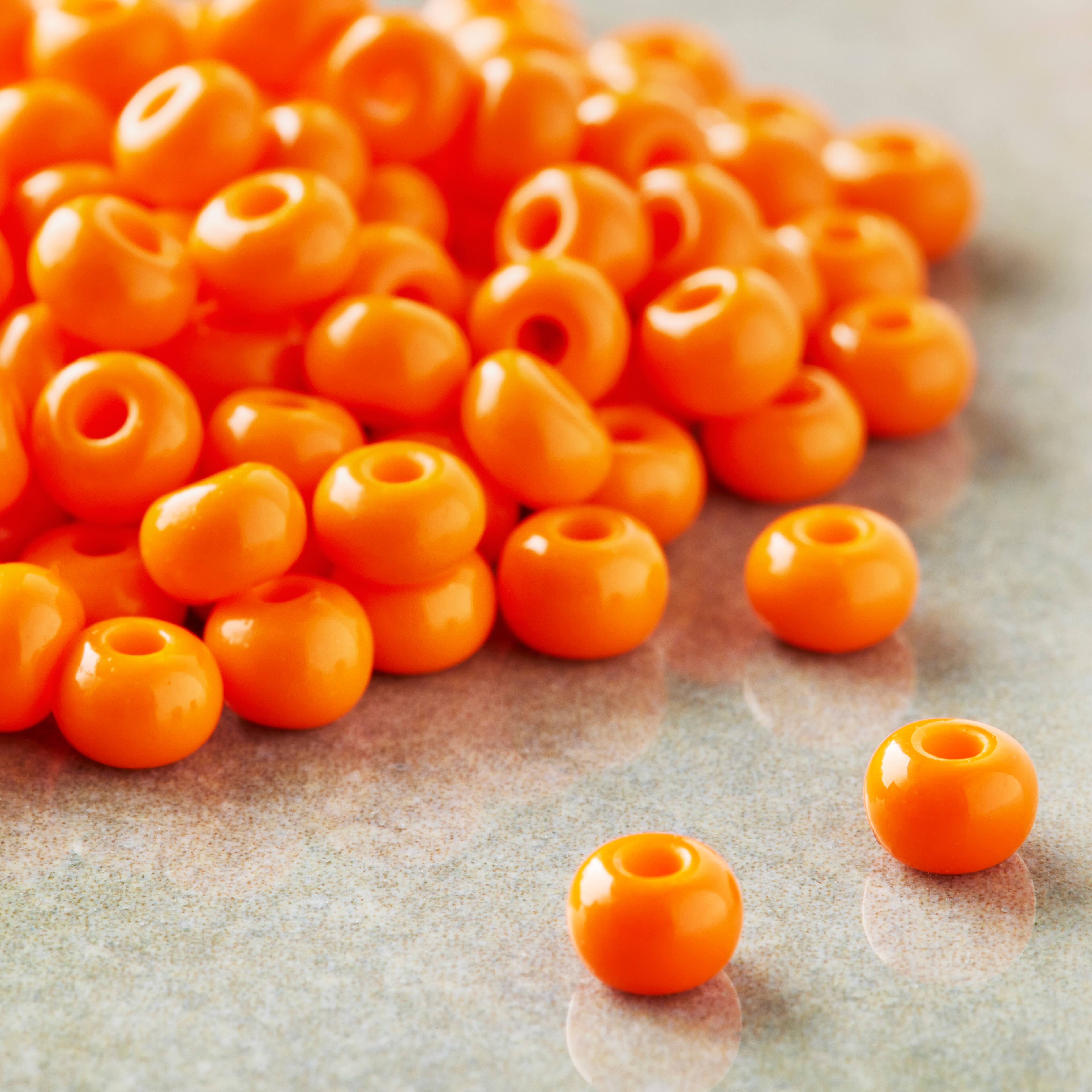 12 Pack: John Bead Saffron Orange Opaque Czech Glass Seed Beads, 6/0